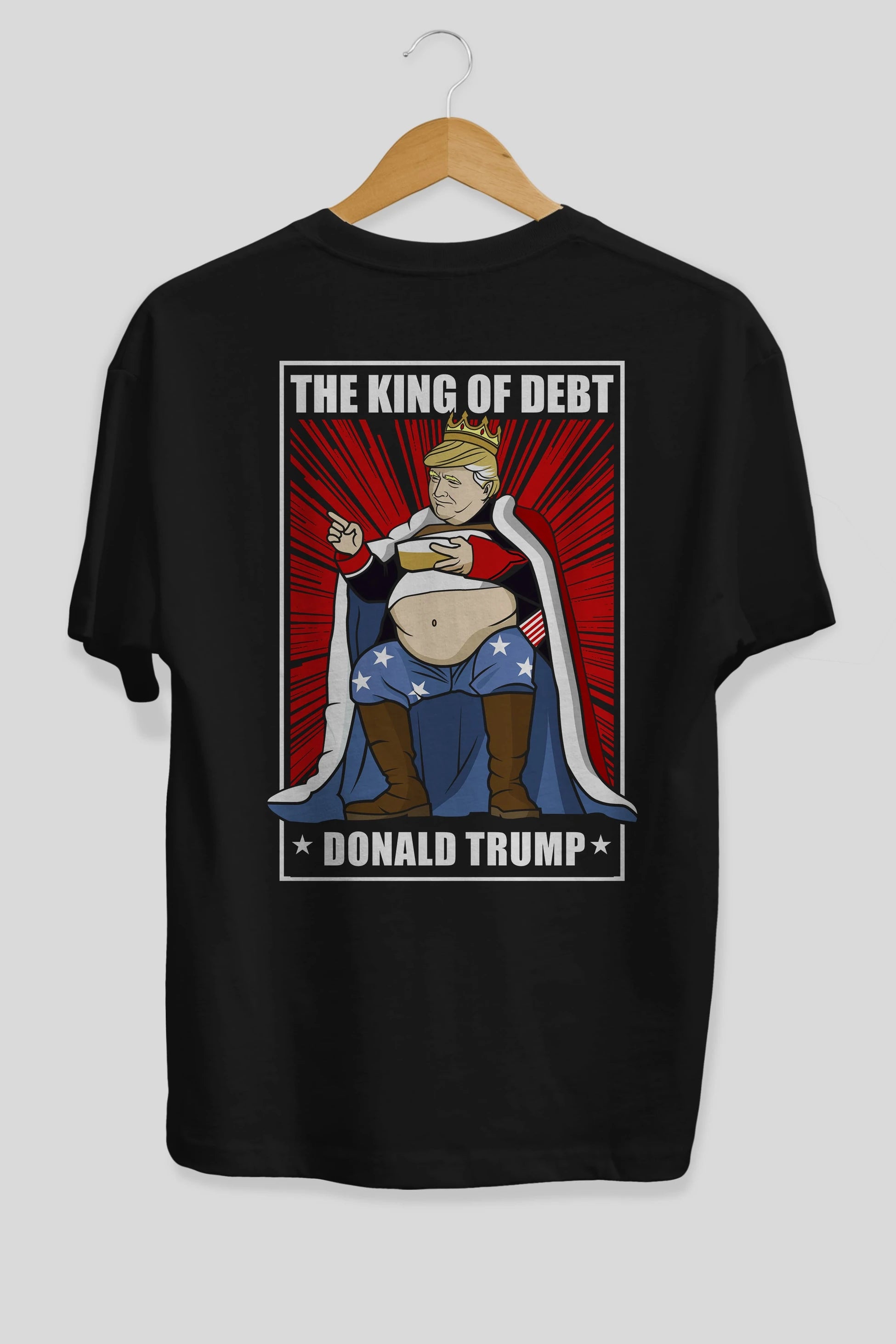 Trump King Arka Baskılı Oversize t-shirt Erkek Kadın Unisex %100 Pamuk tişort