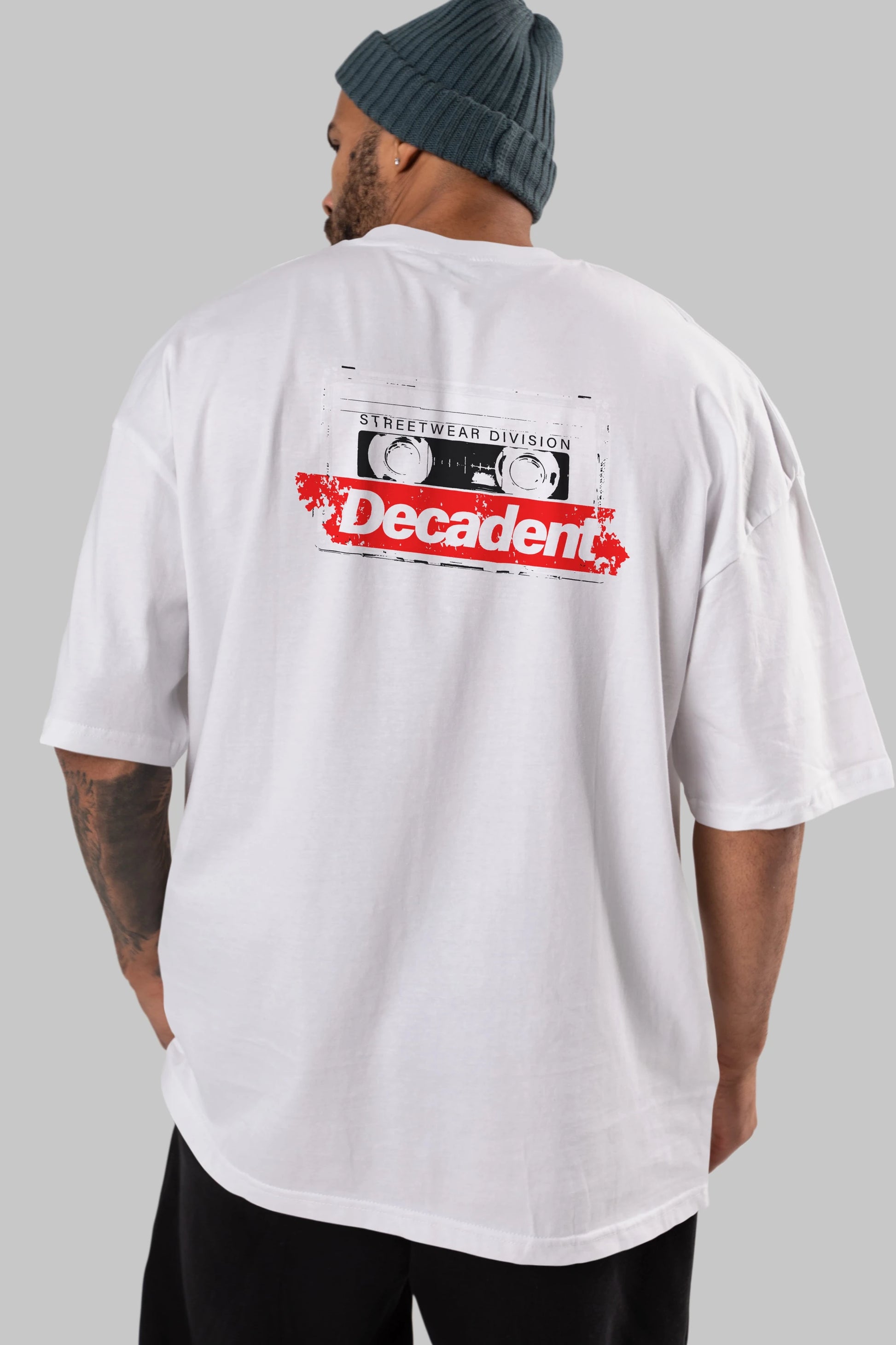 Decadent Arka Baskılı Oversize t-shirt Erkek Kadın Unisex