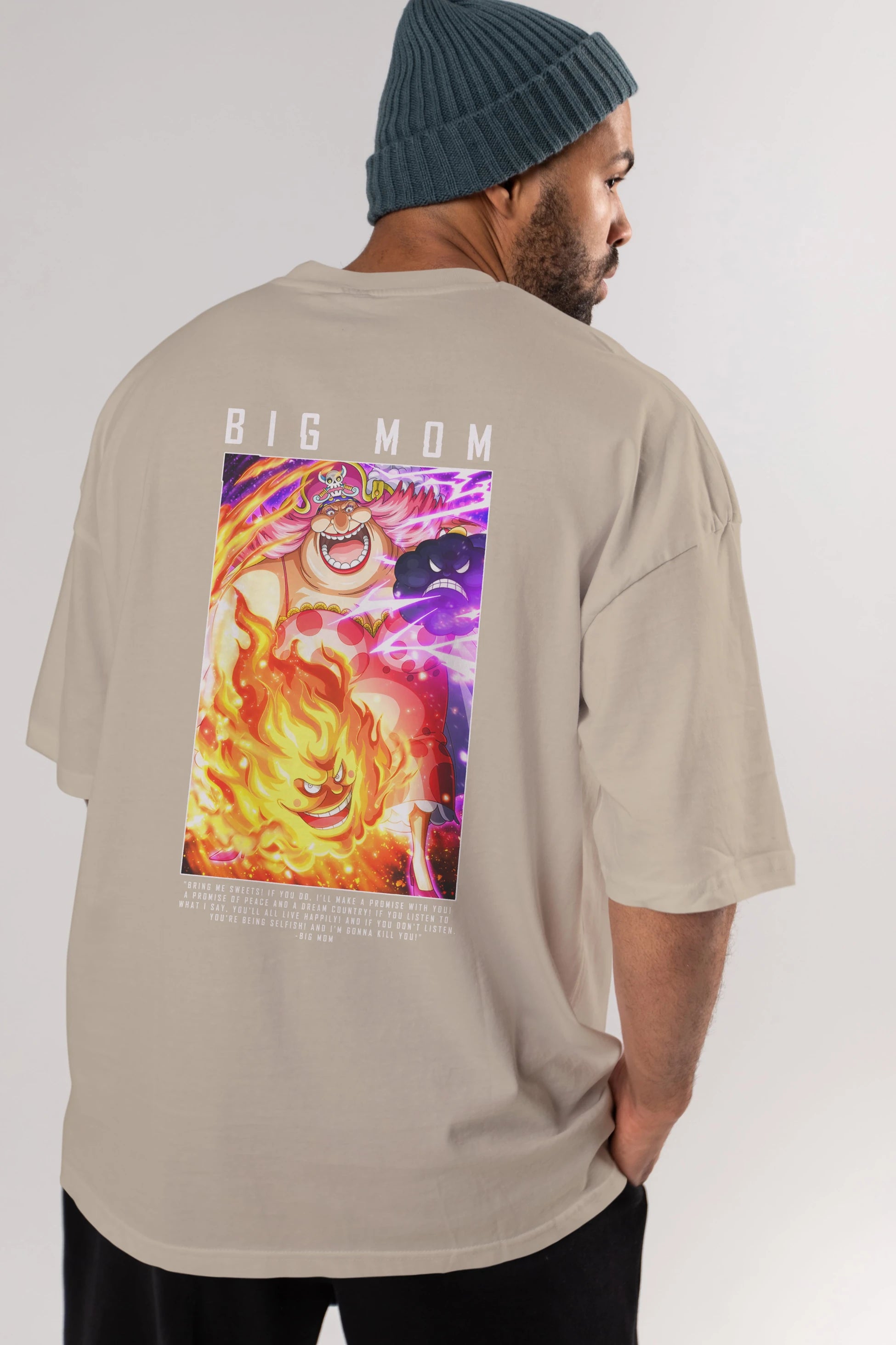 Charlotte Linlin Anime Arka Baskılı Oversize t-shirt Erkek Kadın Unisex %100 pamuk tişort