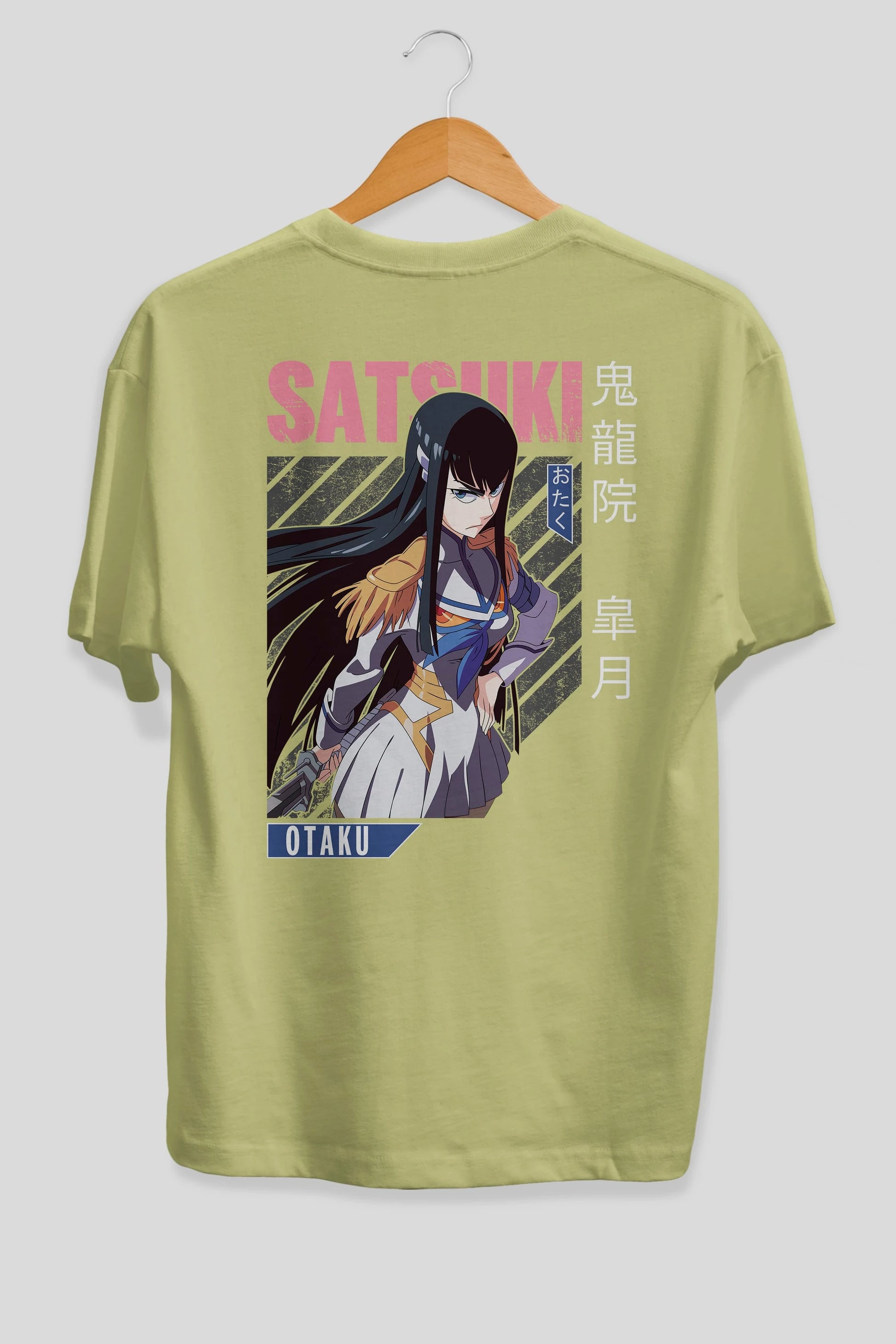 Satsuki Kiryuuin 8 Anime Arka Baskılı Oversize t-shirt Erkek Kadın Unisex