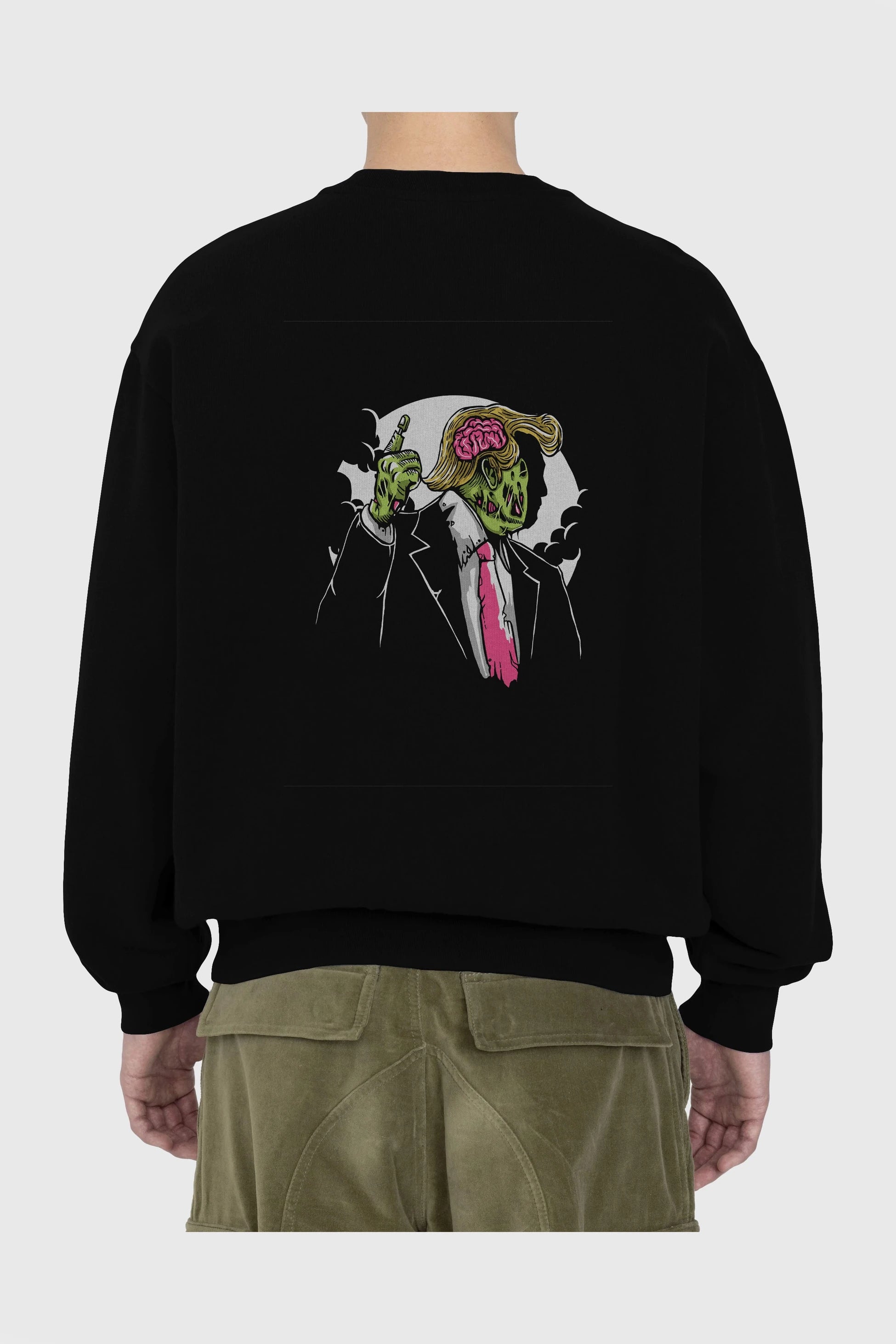 Make Zombie Great Again Arka Baskılı Oversize Sweatshirt Erkek Kadın Unisex