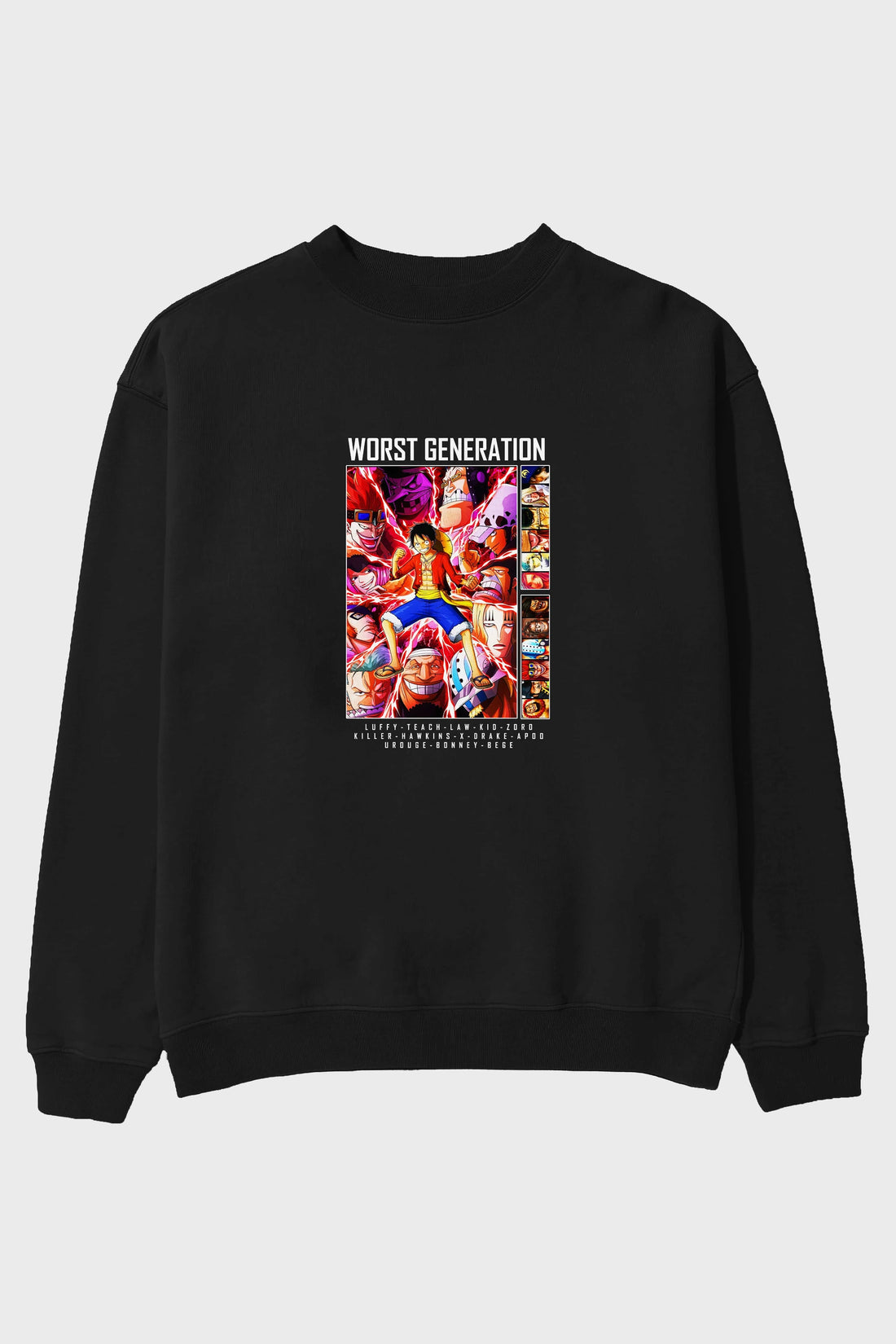 Worst Generation Ön Baskılı Anime Oversize Sweatshirt Erkek Kadın Unisex
