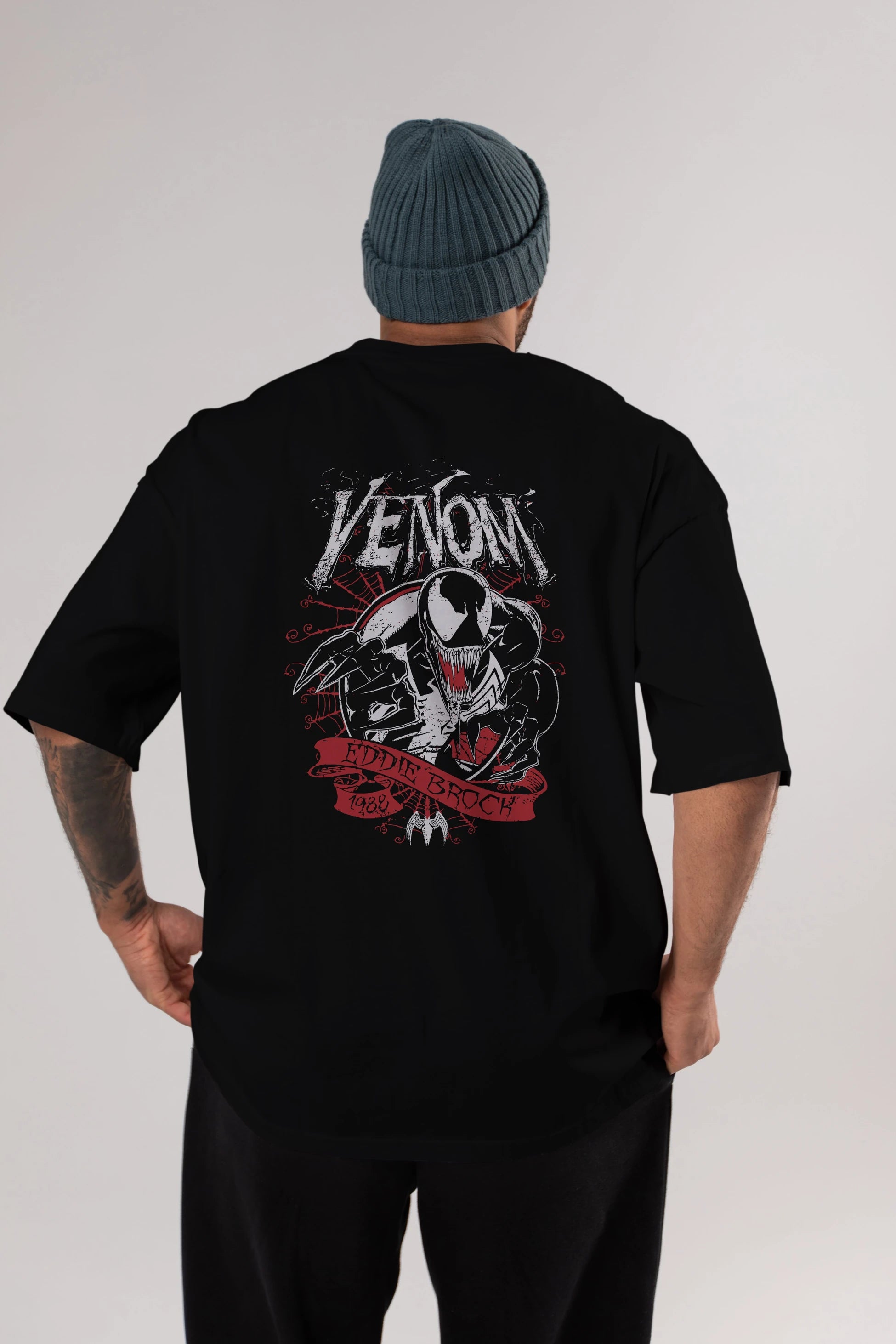 Venom (11) Arka Baskılı Oversize t-shirt Erkek Kadın Unisex %100 Pamuk Bisiklet Yaka tişort