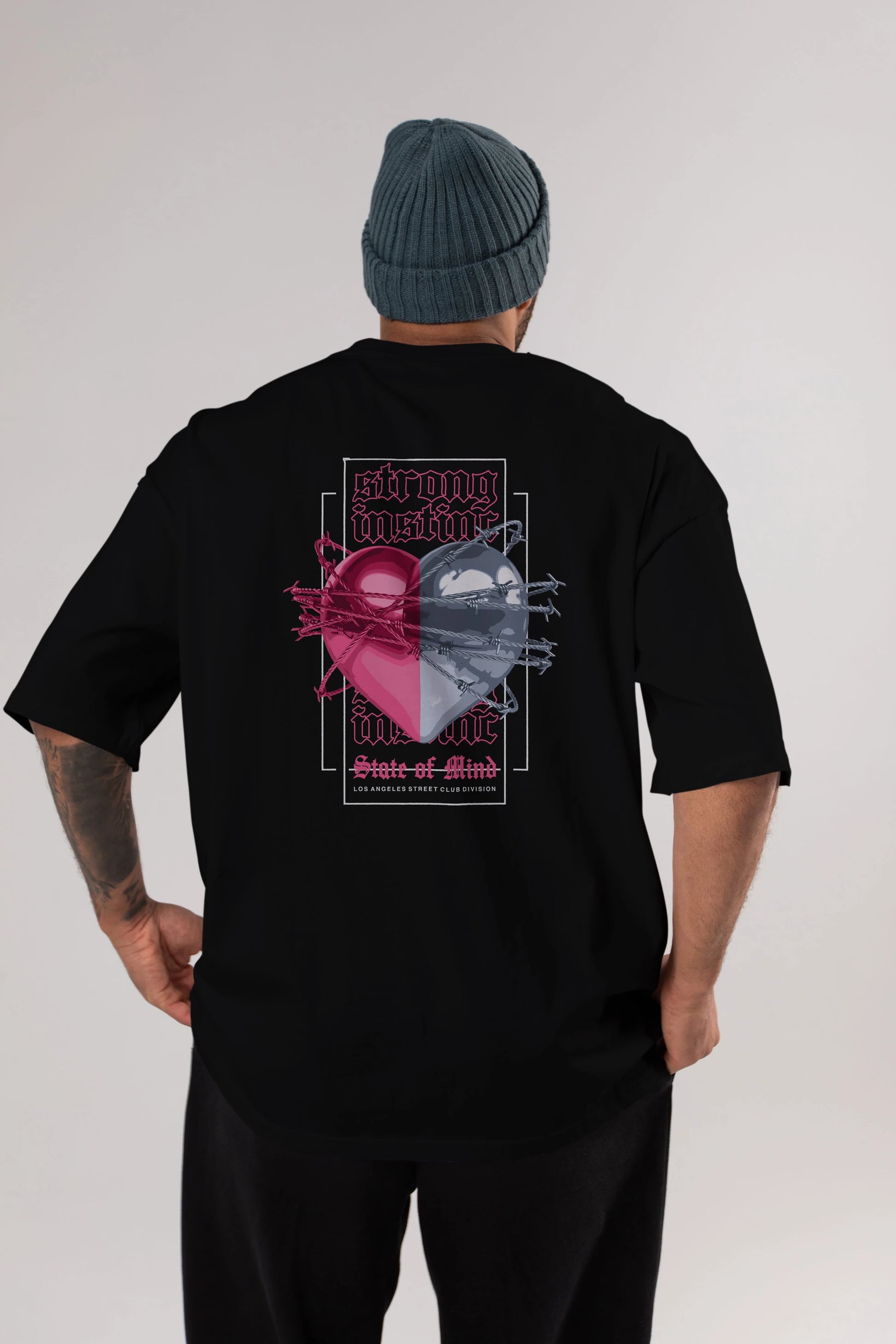 State of Mind Arka Baskılı Oversize t-shirt Erkek Kadın Unisex