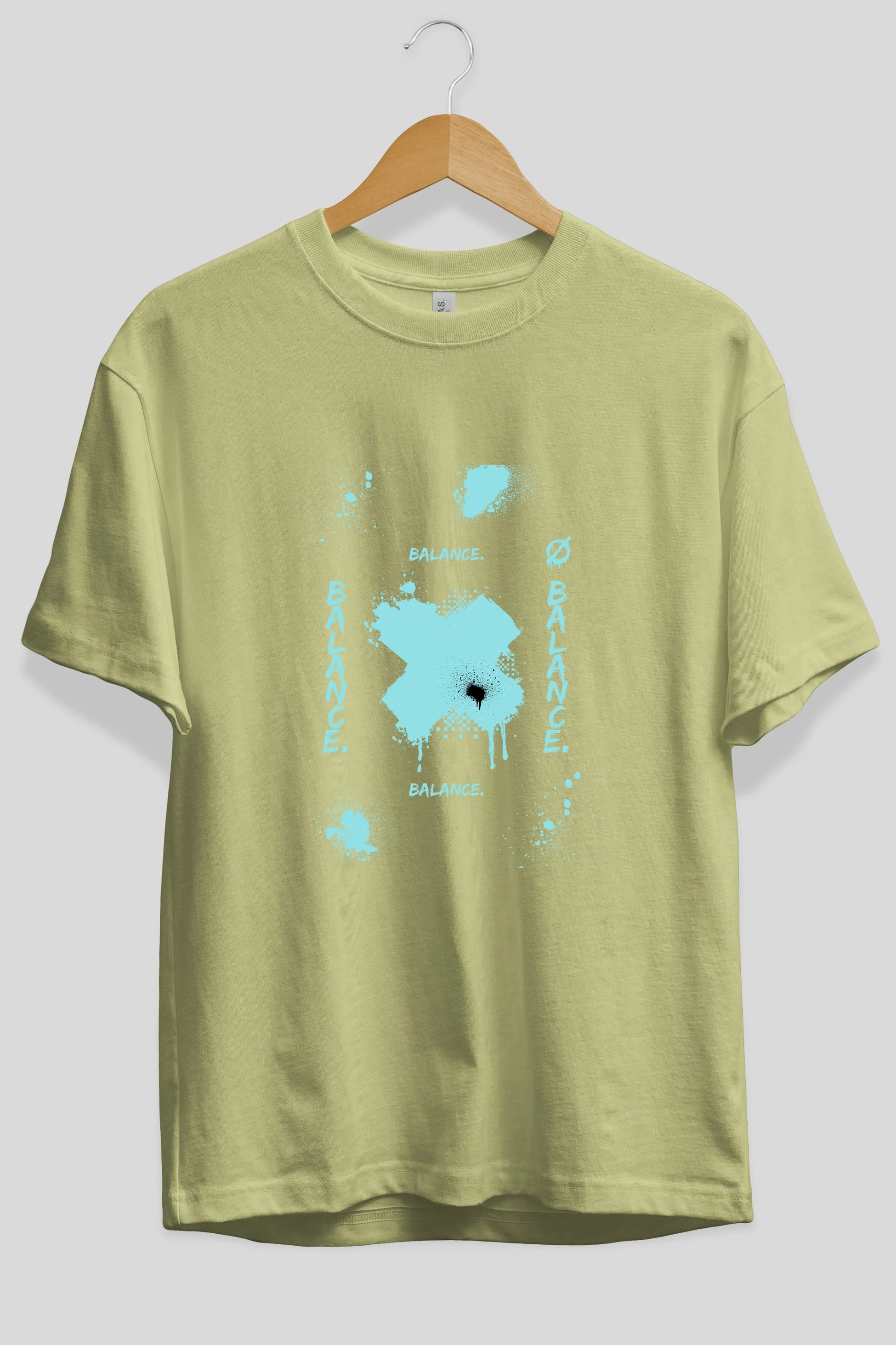 Balance Balance Yazılı Ön Baskılı Oversize t-shirt Erkek Kadın Unisex