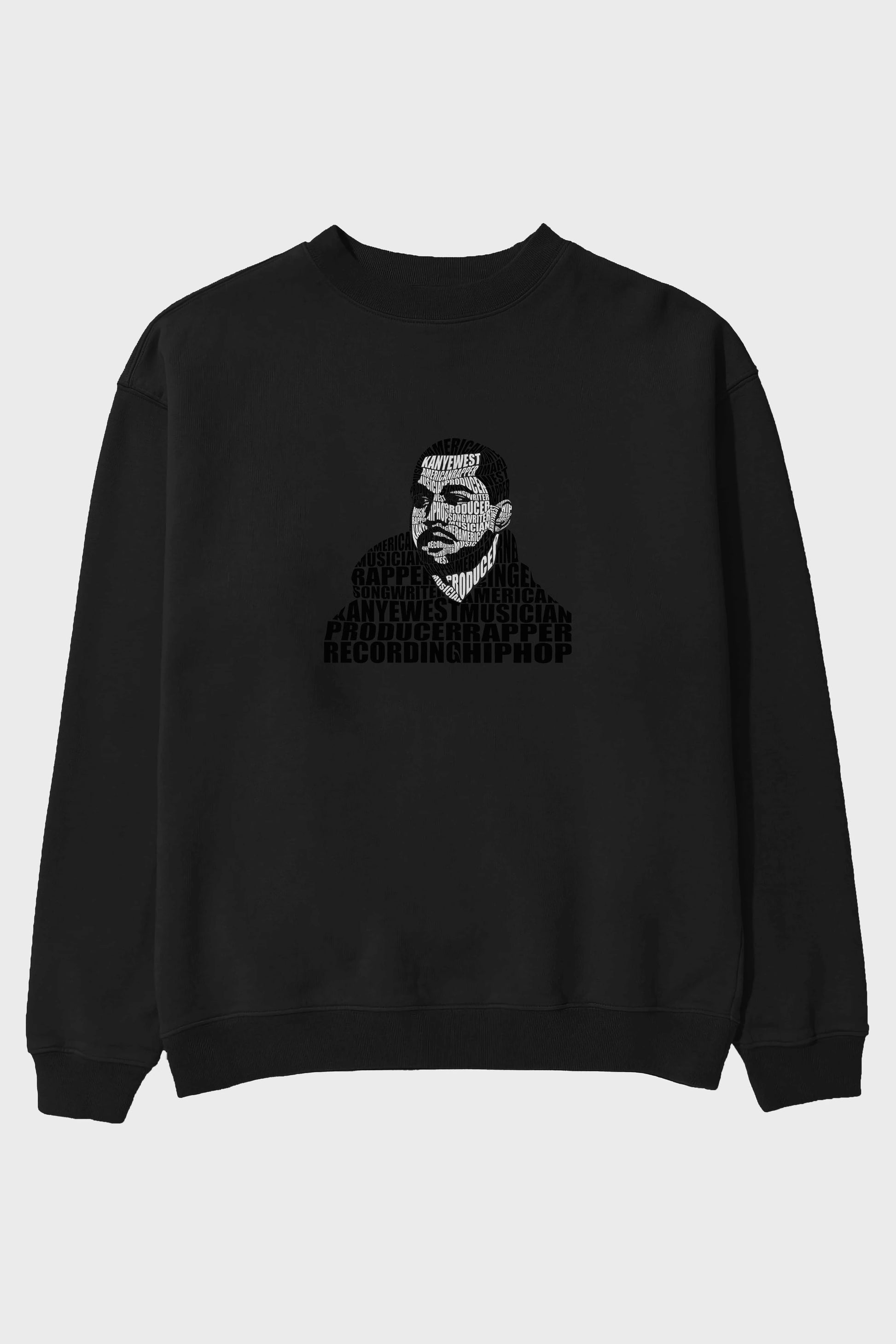Kanye West Calligram Ön Baskılı Oversize Sweatshirt Erkek Kadın Unisex
