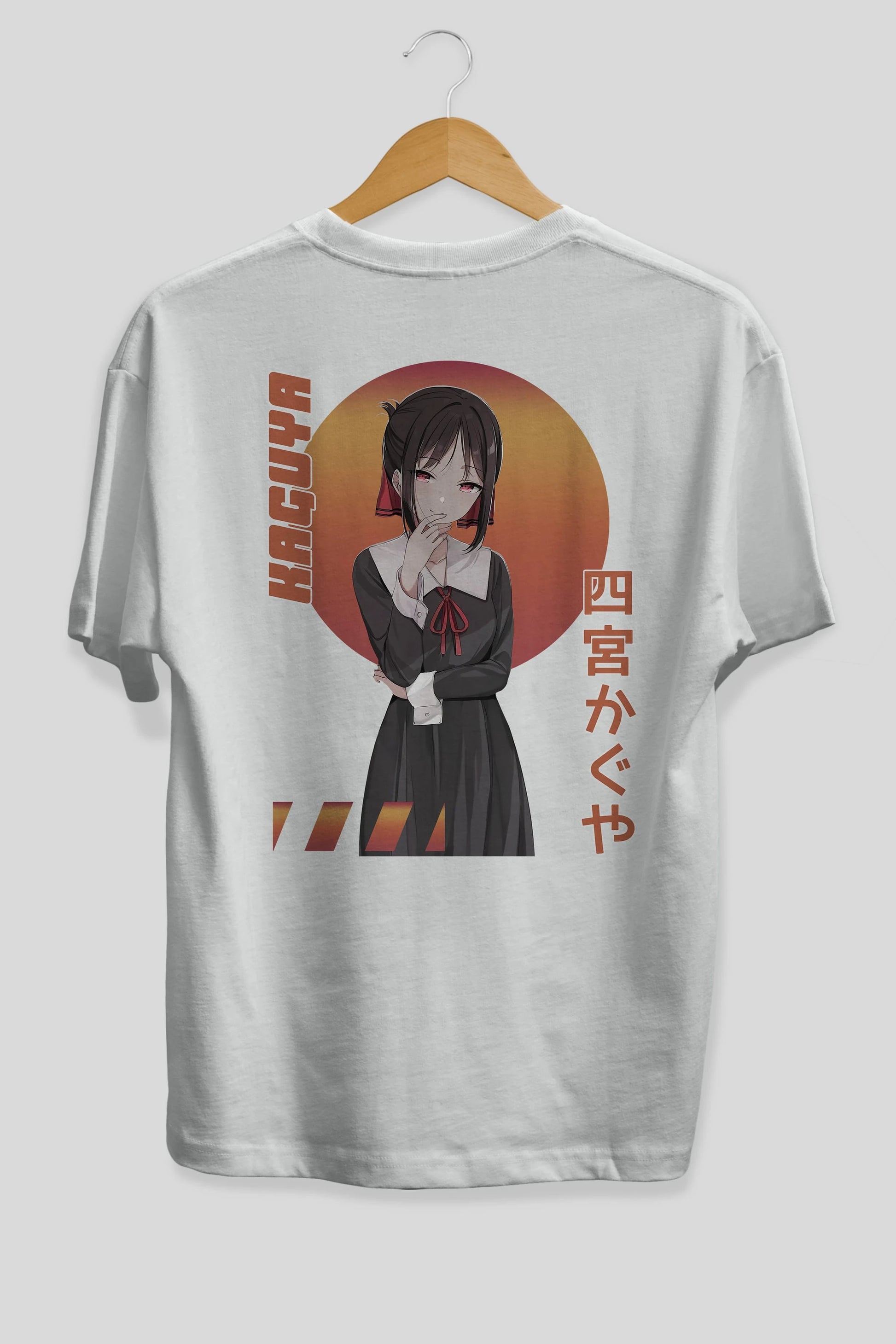 Kaguya Shinomiya 5 Anime Arka Baskılı Oversize t-shirt Erkek Kadın Unisex
