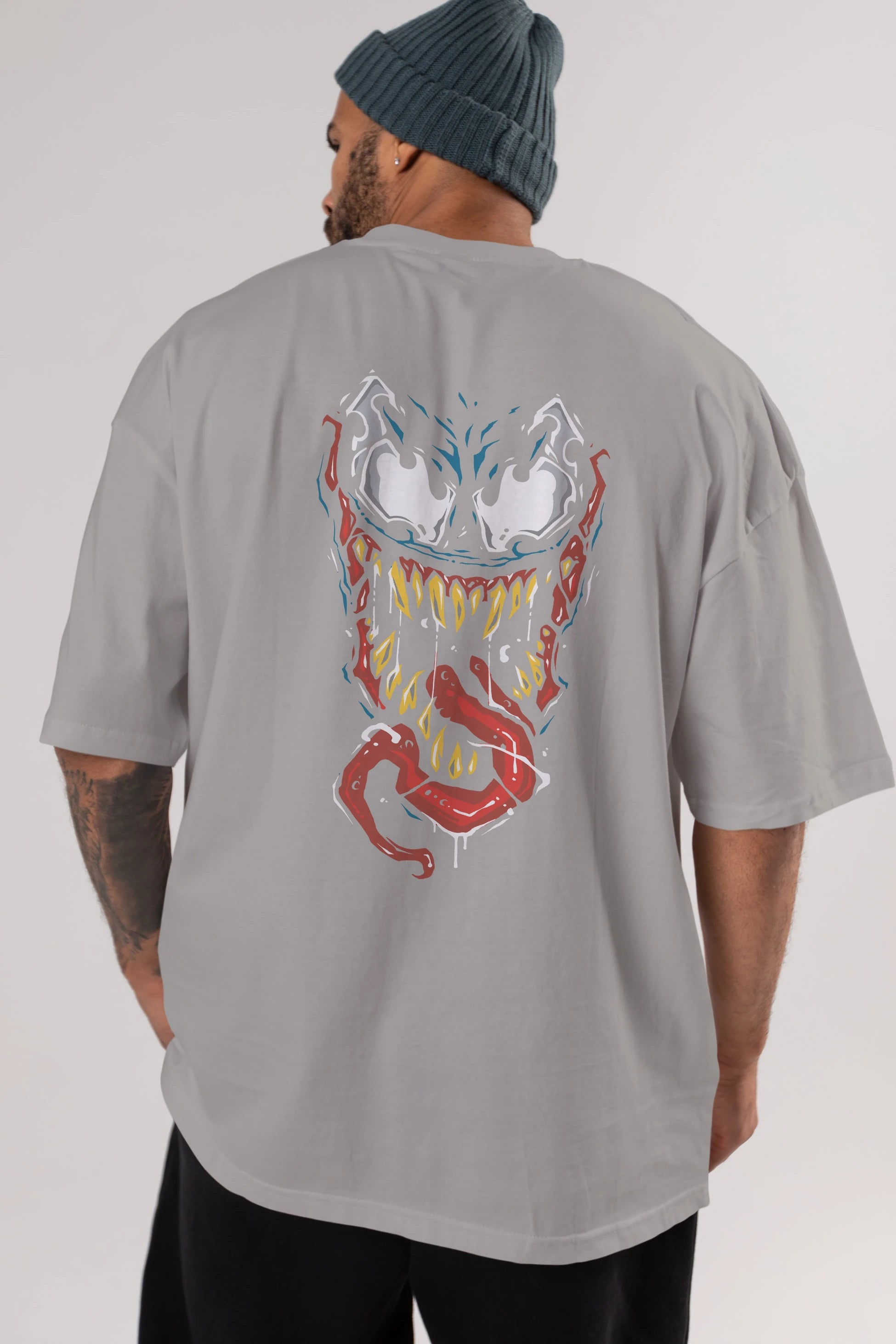 Venom (15) Arka Baskılı Oversize t-shirt Erkek Kadın Unisex %100 Pamuk Bisiklet Yaka tişort