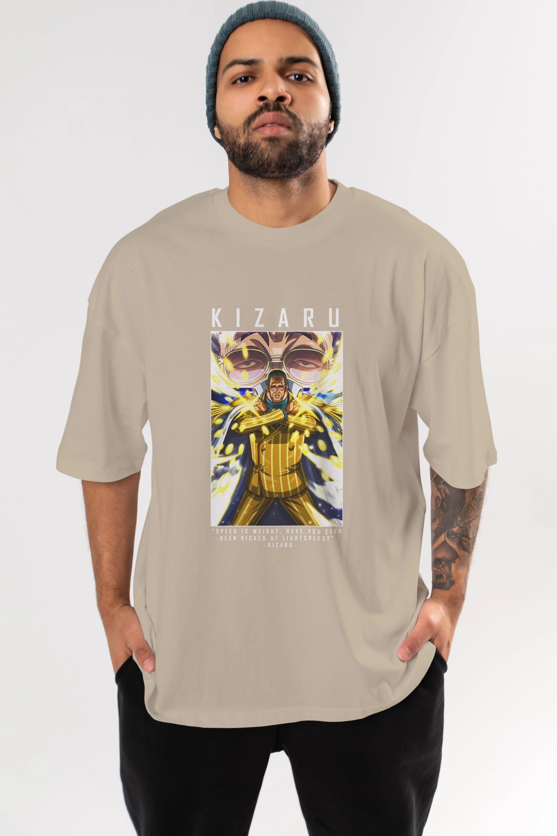 Kizaru Anime Ön Baskılı Oversize t-shirt Erkek Kadın Unisex