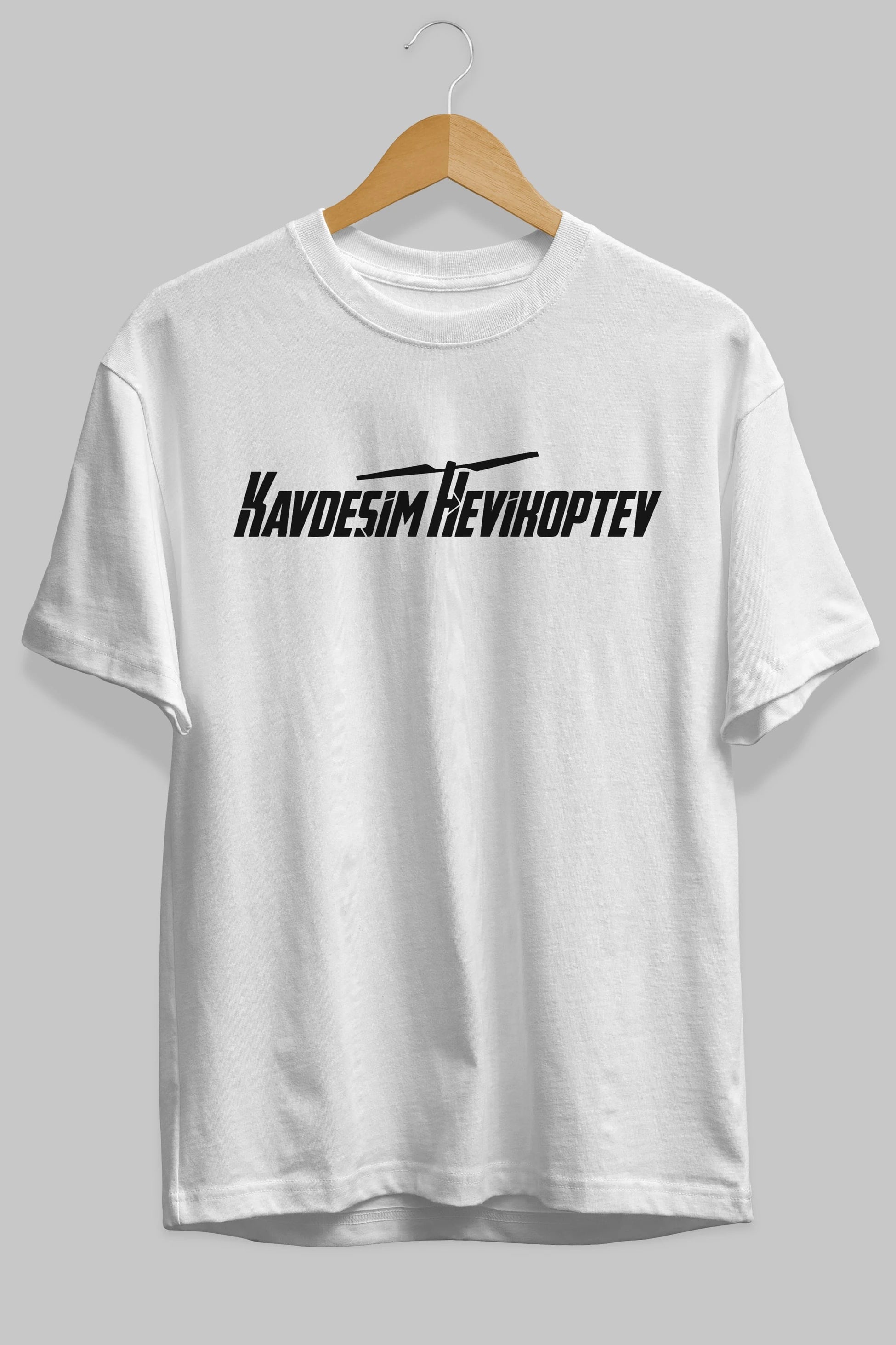 Kardeşim Helikopter Ön Baskılı Oversize t-shirt %100 pamuk Erkek Kadın Unisex