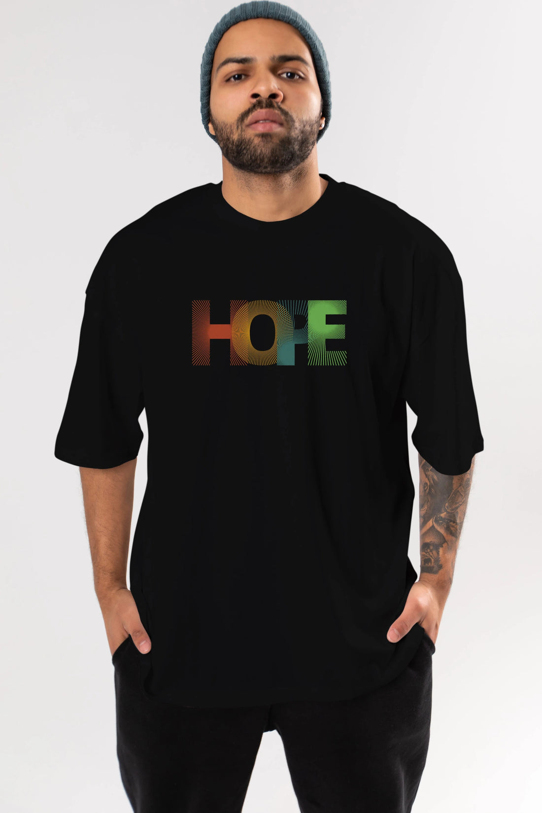 Hope Ön Baskılı Oversize t-shirt Erkek Kadın Unisex