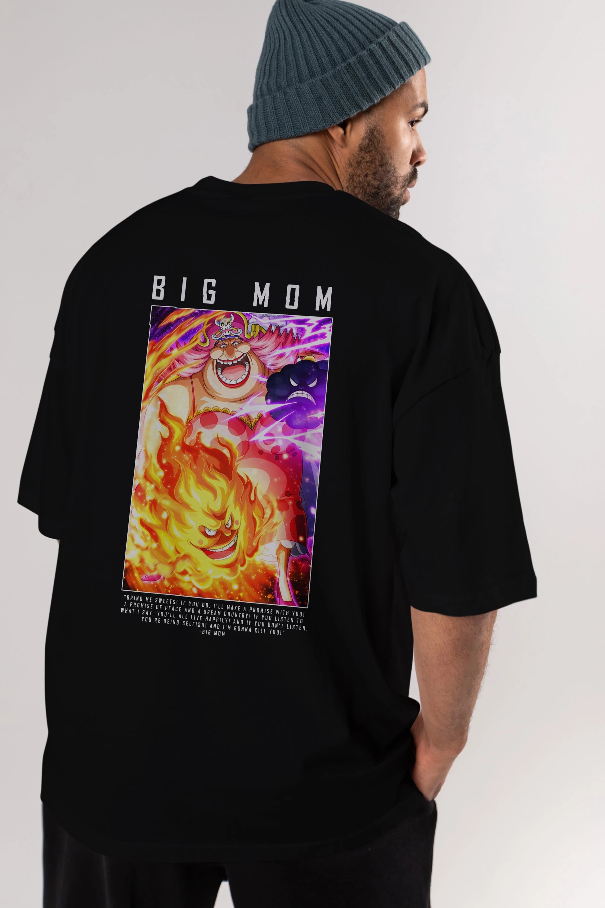 Charlotte Linlin Anime Arka Baskılı Oversize t-shirt Erkek Kadın Unisex %100 pamuk tişort