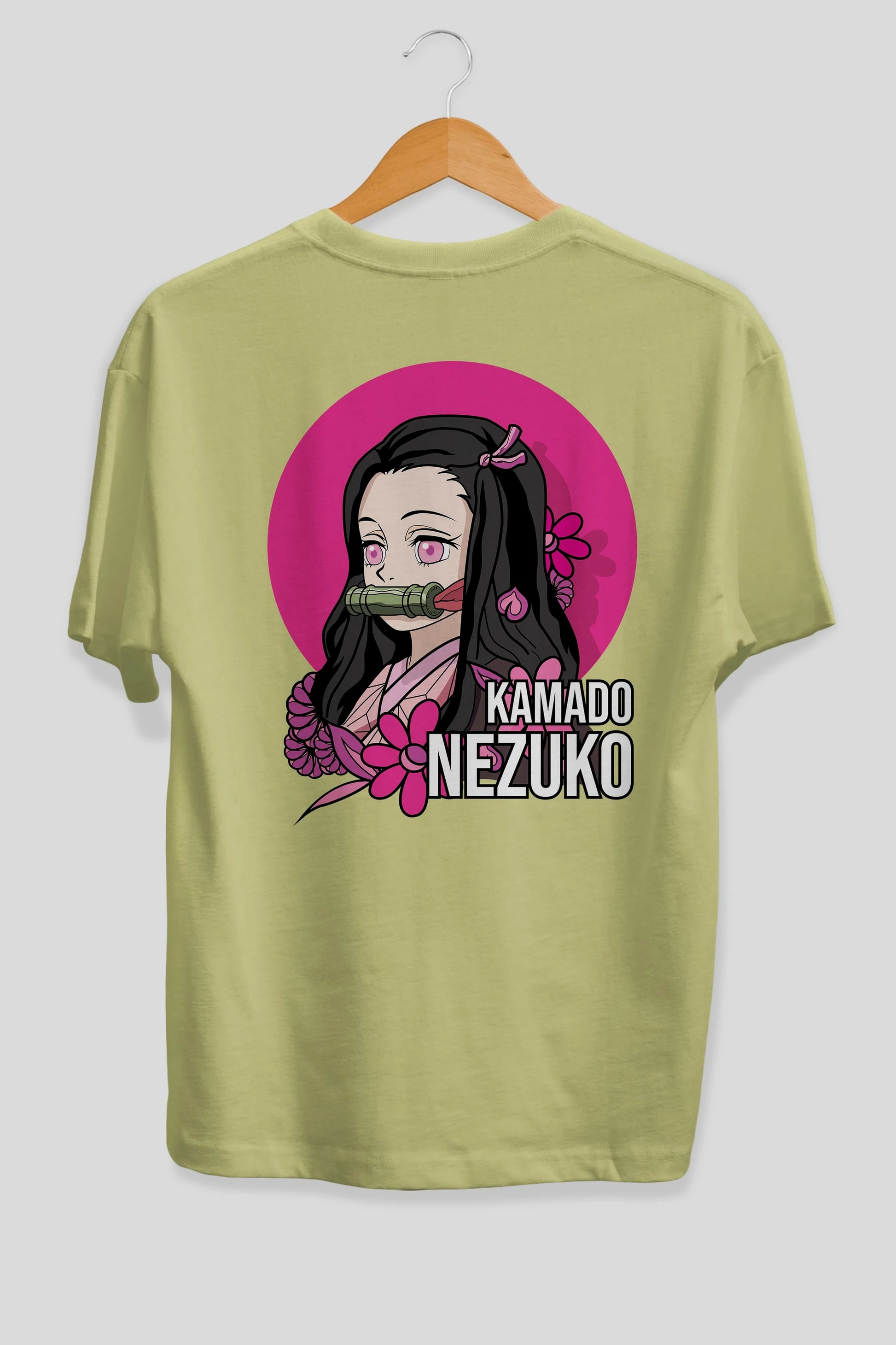 Nezuko Kamado 2 Anime Arka Baskılı Oversize t-shirt Erkek Kadın Unisex