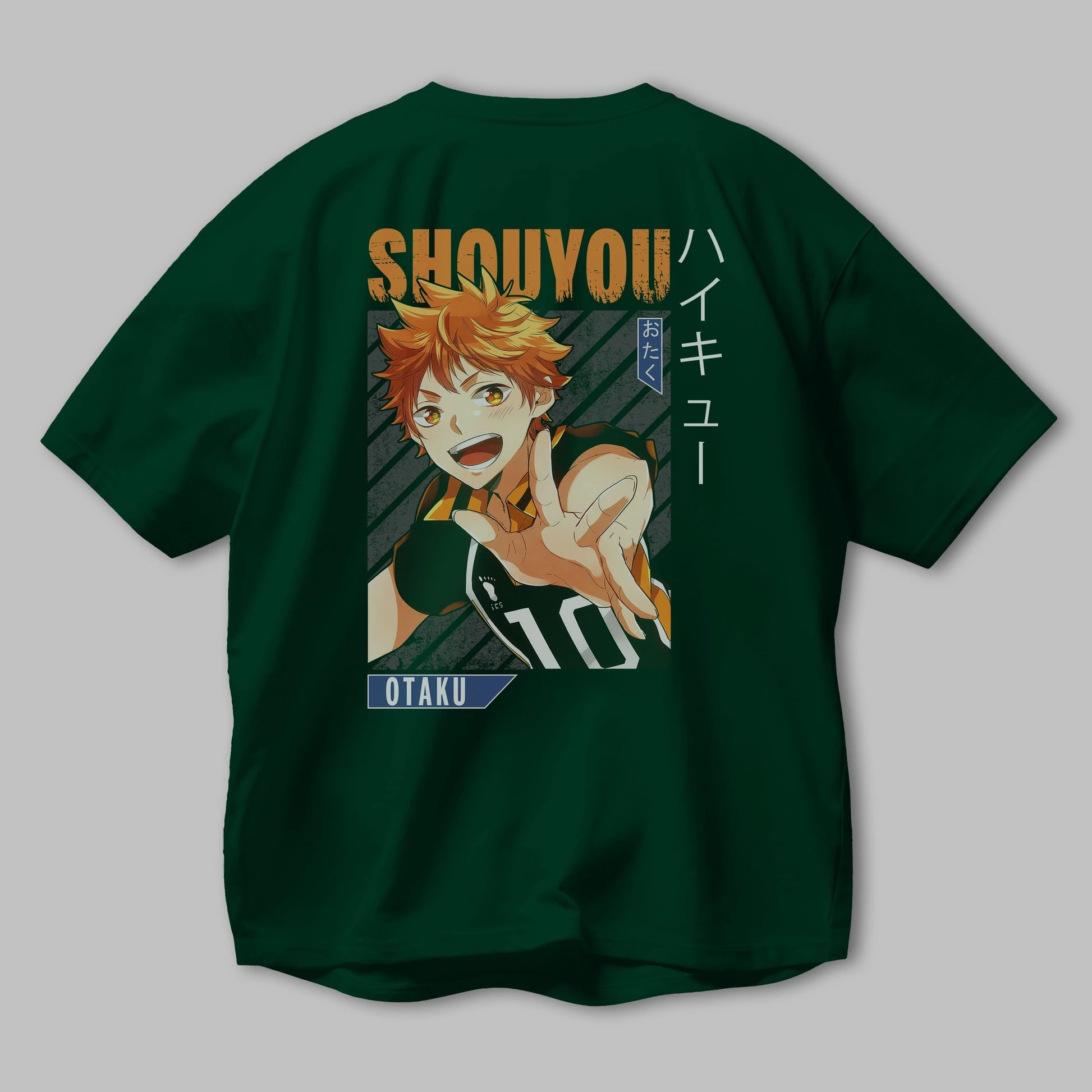 Shouyou Hinata 9 Anime Arka Baskılı Oversize t-shirt Erkek Kadın Unisex