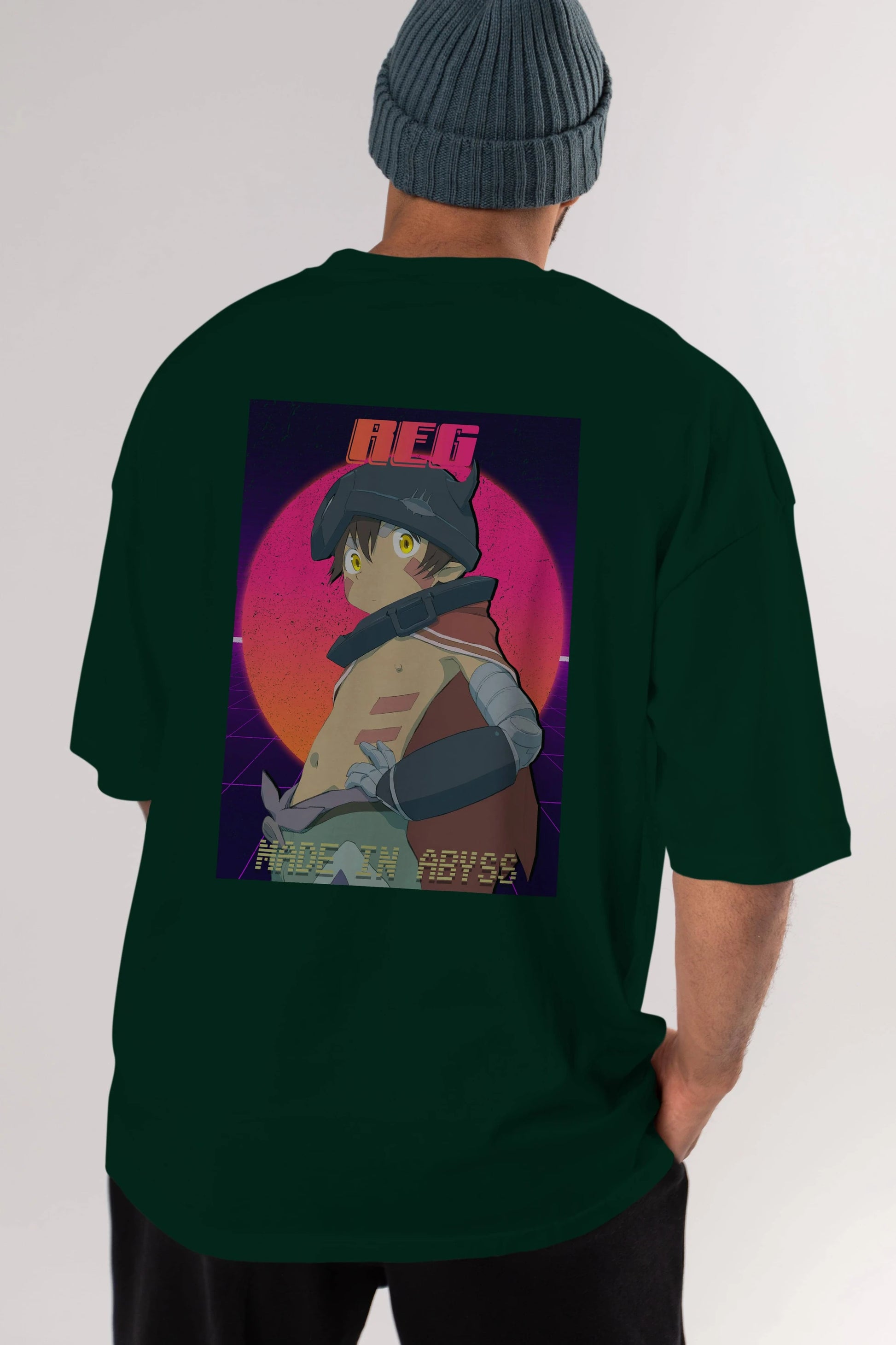 Reg 7 Anime Arka Baskılı Oversize t-shirt Erkek Kadın Unisex