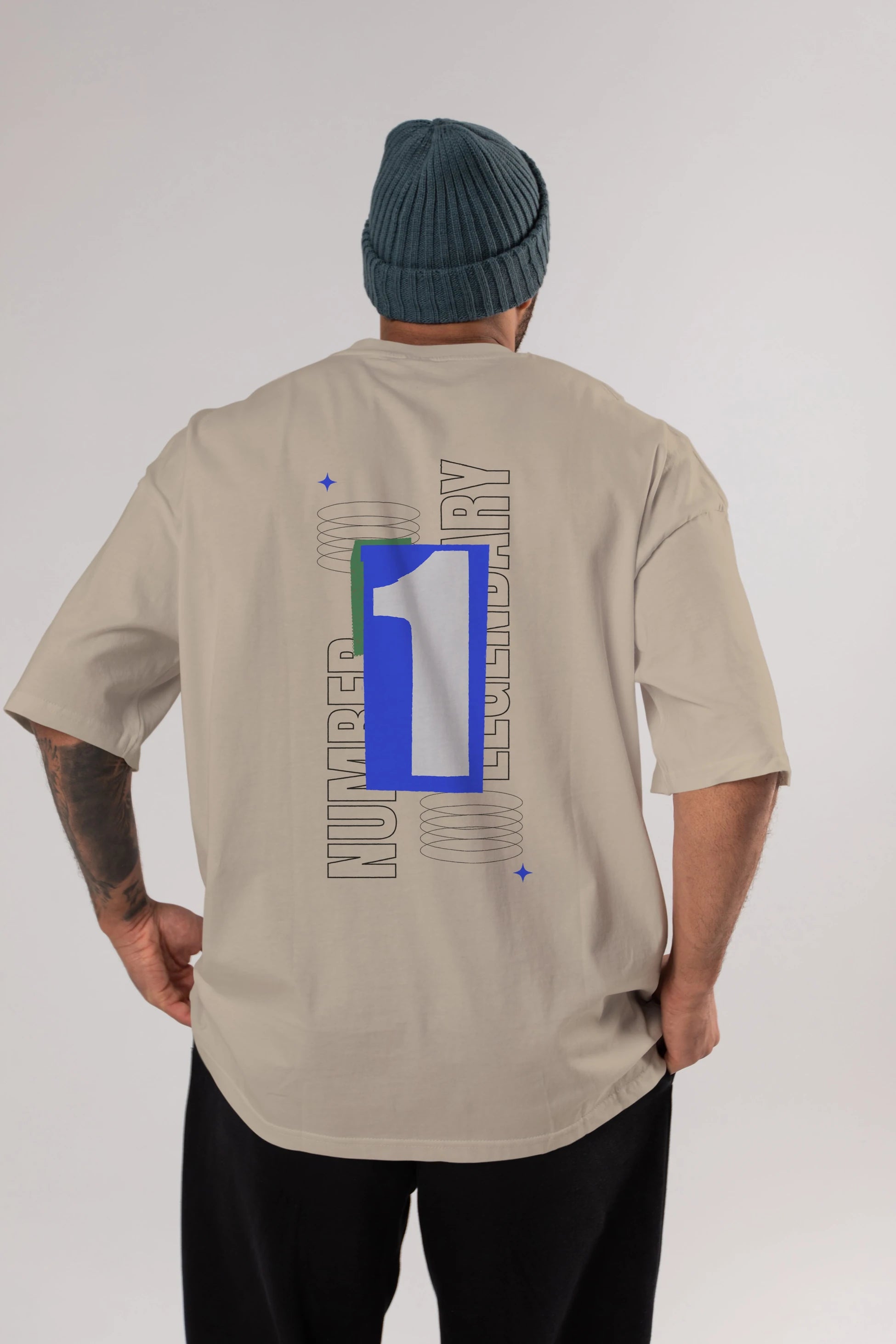 Number 1 Yazılı Arka Baskılı Oversize t-shirt Erkek Kadın Unisex
