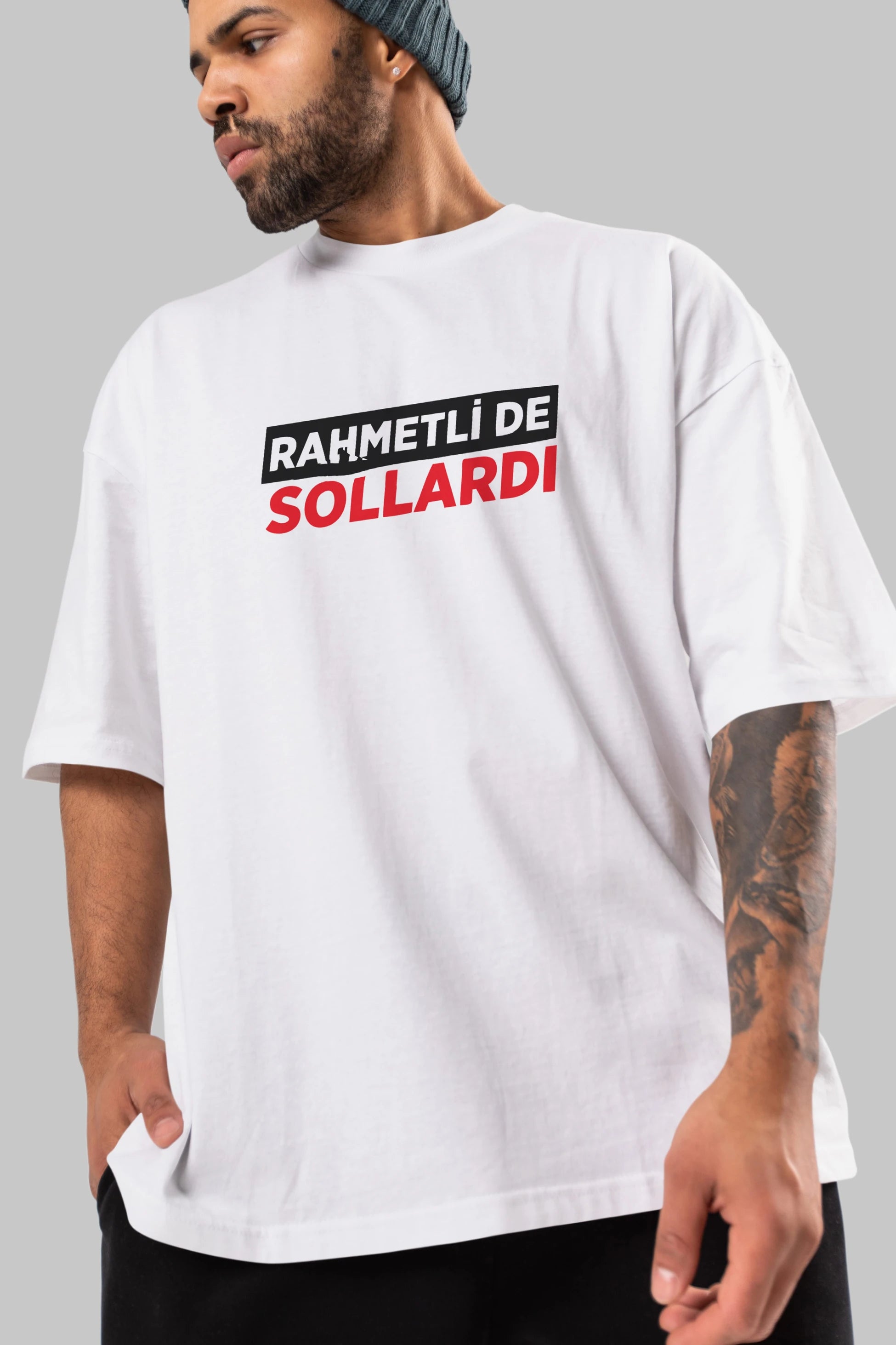 Rahmetli De Sollardı Ön Baskılı Oversize t-shirt %100 pamuk Erkek Kadın Unisex