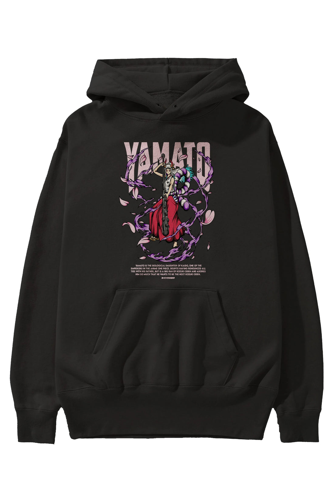 Yamato Anime Ön Baskılı Hoodie Oversize Kapüşonlu Sweatshirt Erkek Kadın Unisex
