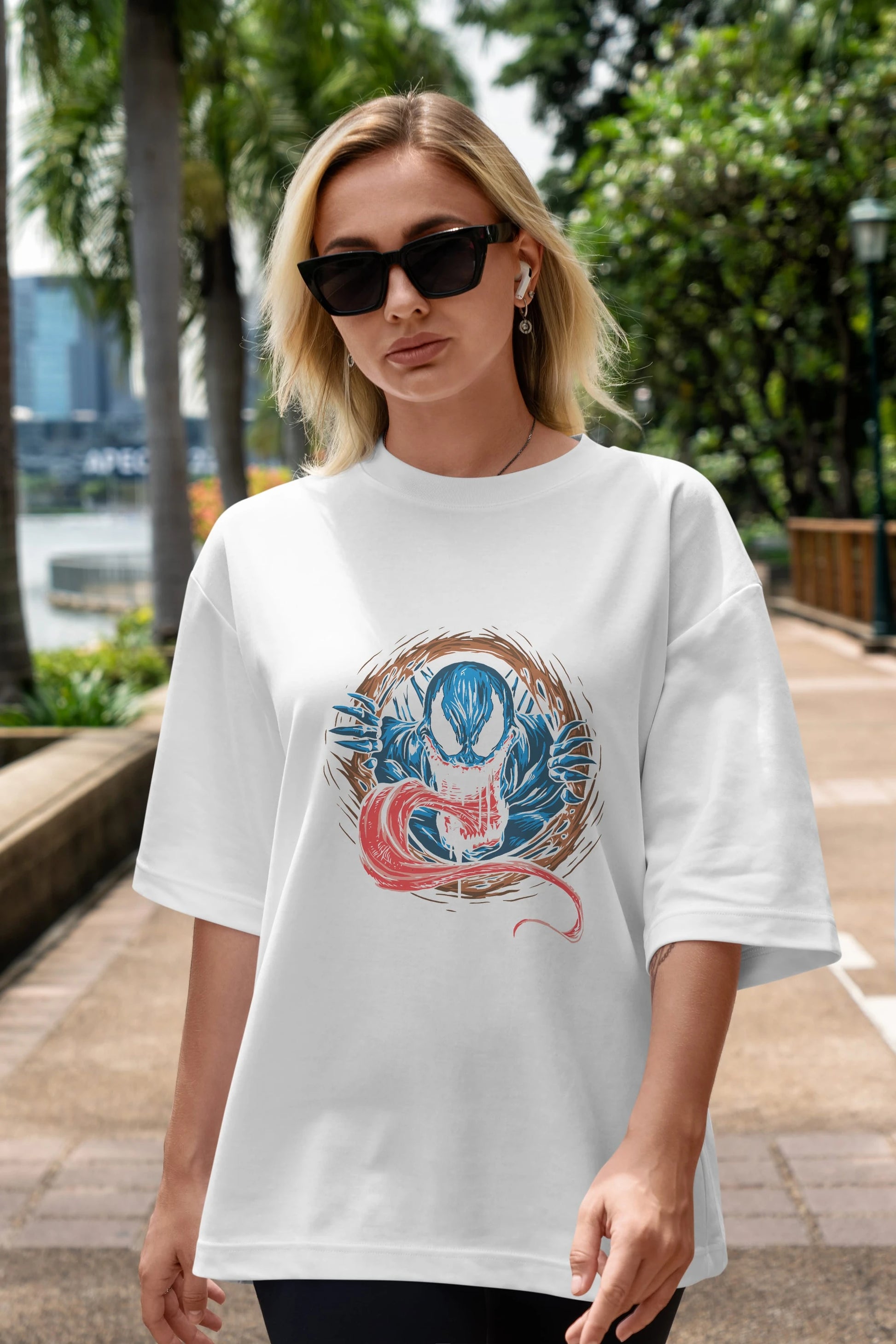 Venom (7) Ön Baskılı Oversize t-shirt Erkek Kadın Unisex %100 Pamuk Bisiklet Yaka tişort