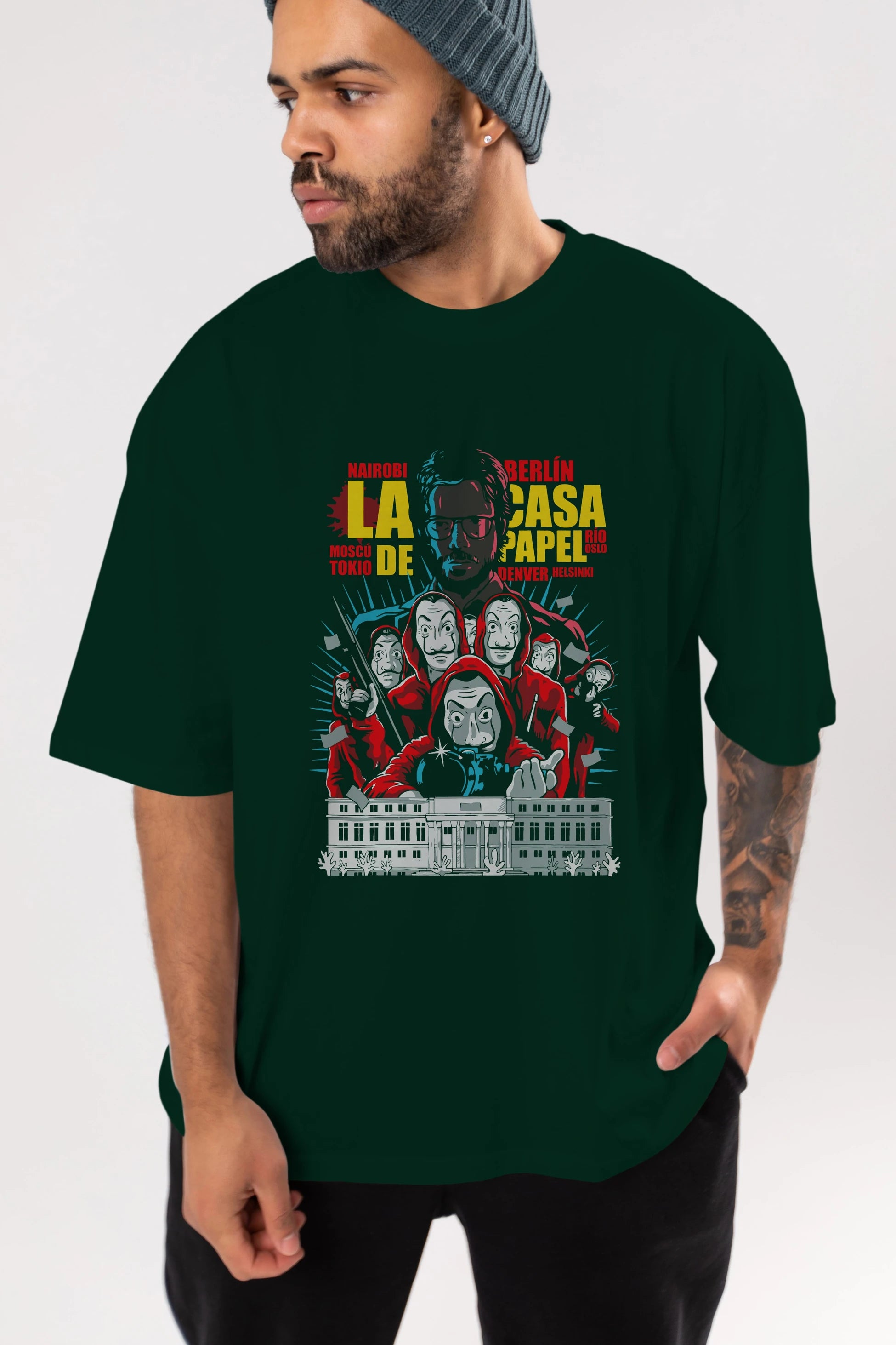 La Casa De Papel (6) Ön Baskılı Oversize t-shirt Erkek Kadın Unisex %100 Pamuk Bisiklet Yaka tişort