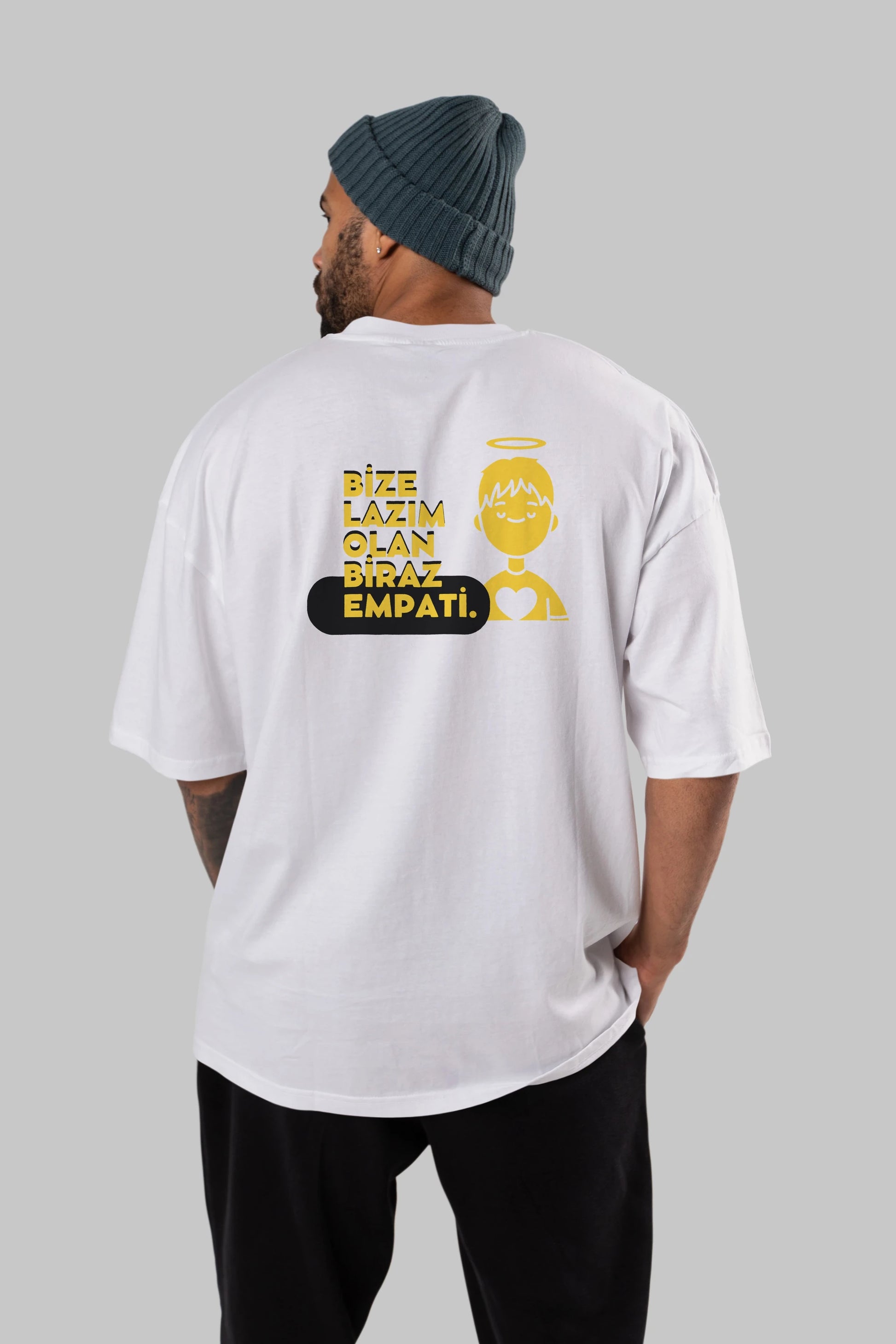 Bize Lazım Olan Biraz Empati Arka Baskılı Oversize t-shirt Erkek Kadın Unisex
