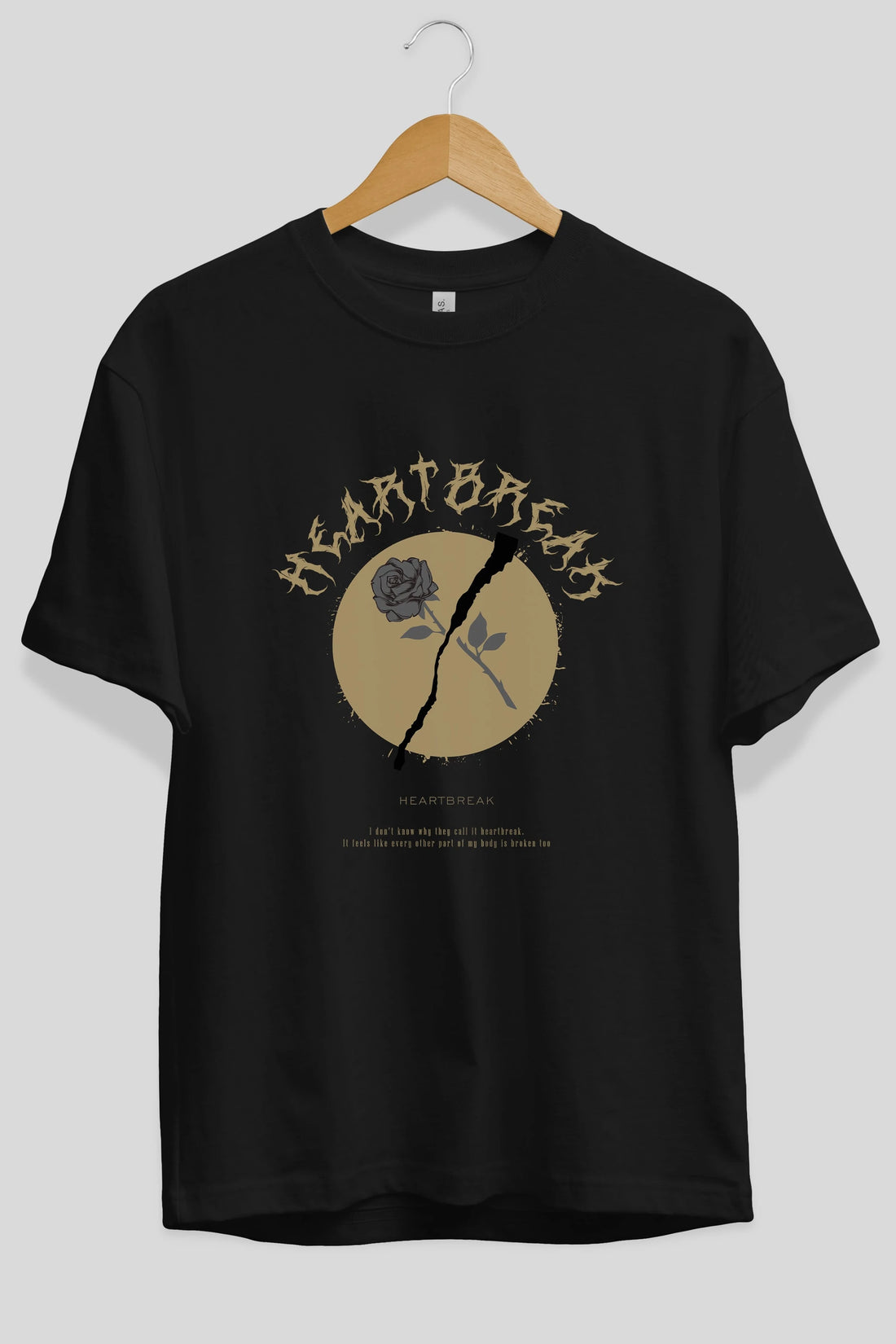 Heartbreak Ön Baskılı Oversize t-shirt Erkek Kadın Unisex
