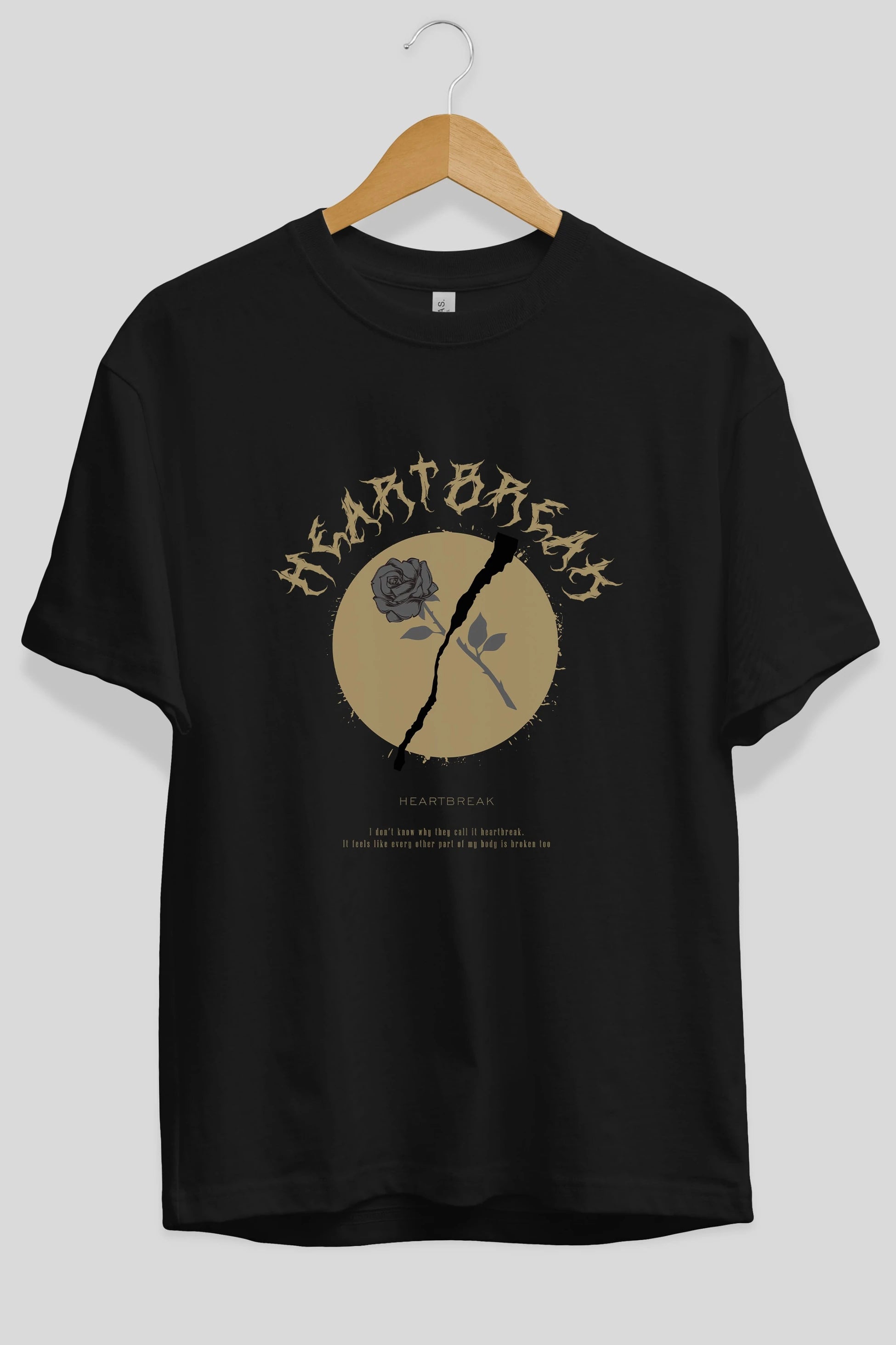 Heartbreak Ön Baskılı Oversize t-shirt Erkek Kadın Unisex