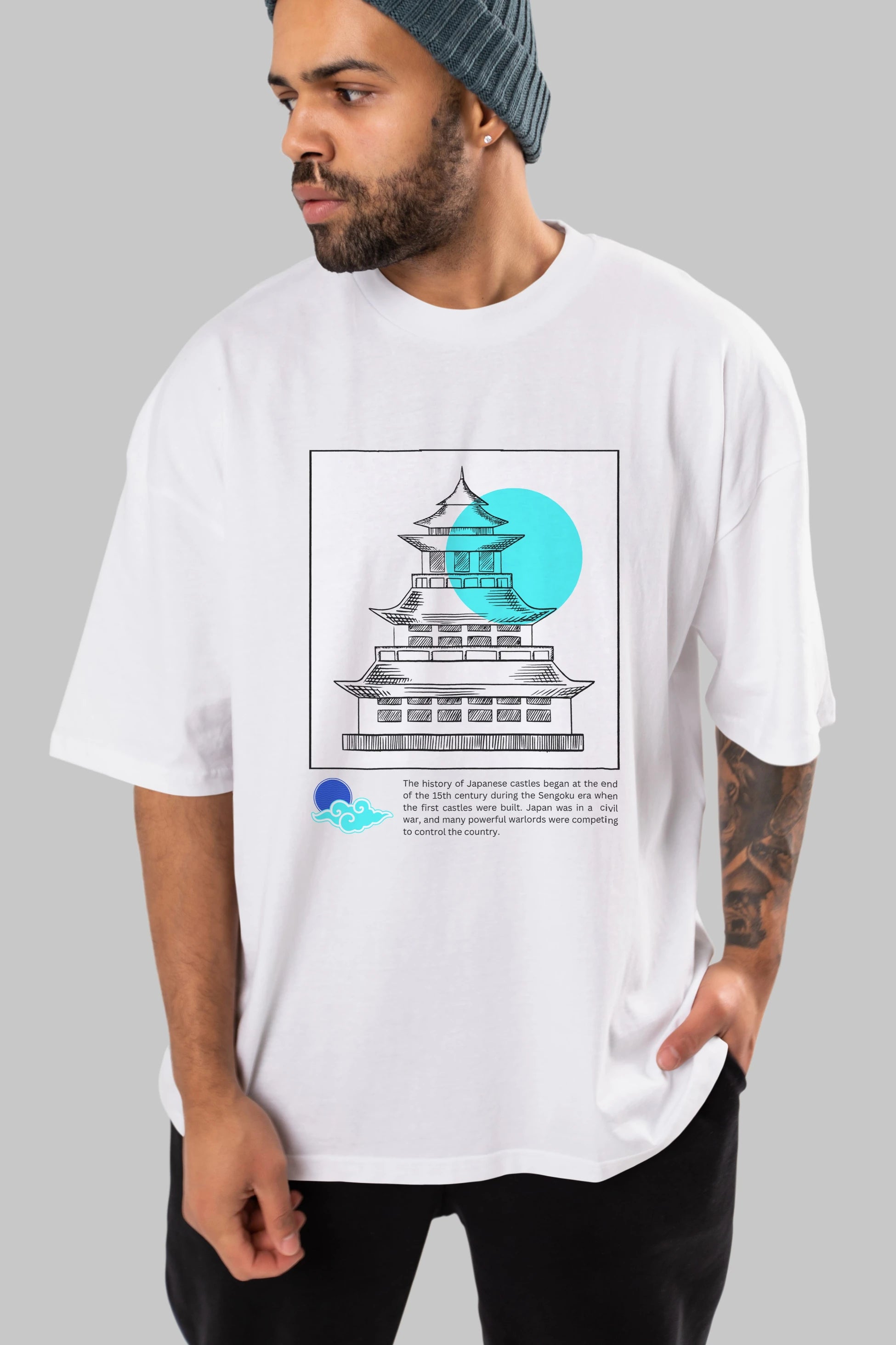 Retro Japanese Ön Baskılı Oversize t-shirt Erkek Kadın Unisex