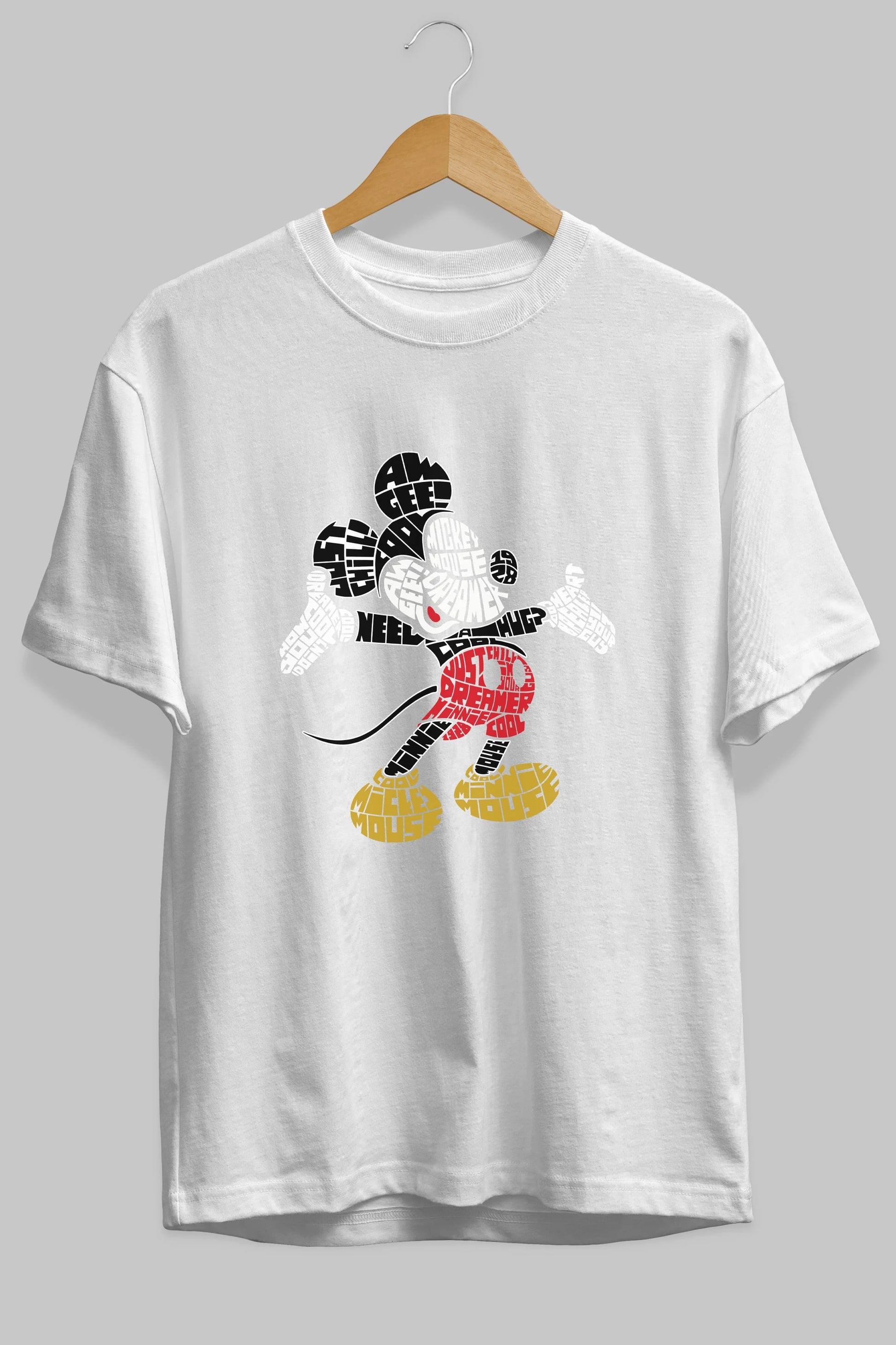 Mickey Ön Baskılı Oversize t-shirt %100 pamuk Erkek Kadın Unisex