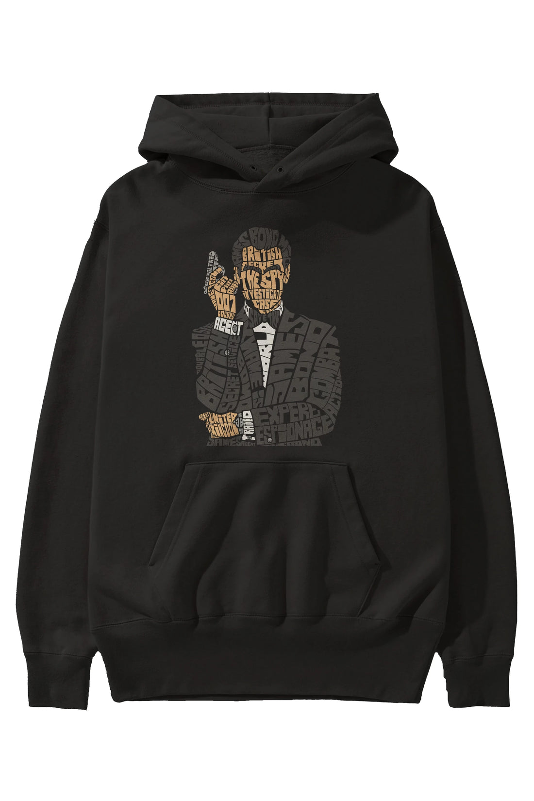 James Bond Ön Baskılı Hoodie Oversize Kapüşonlu Sweatshirt Erkek Kadın Unisex