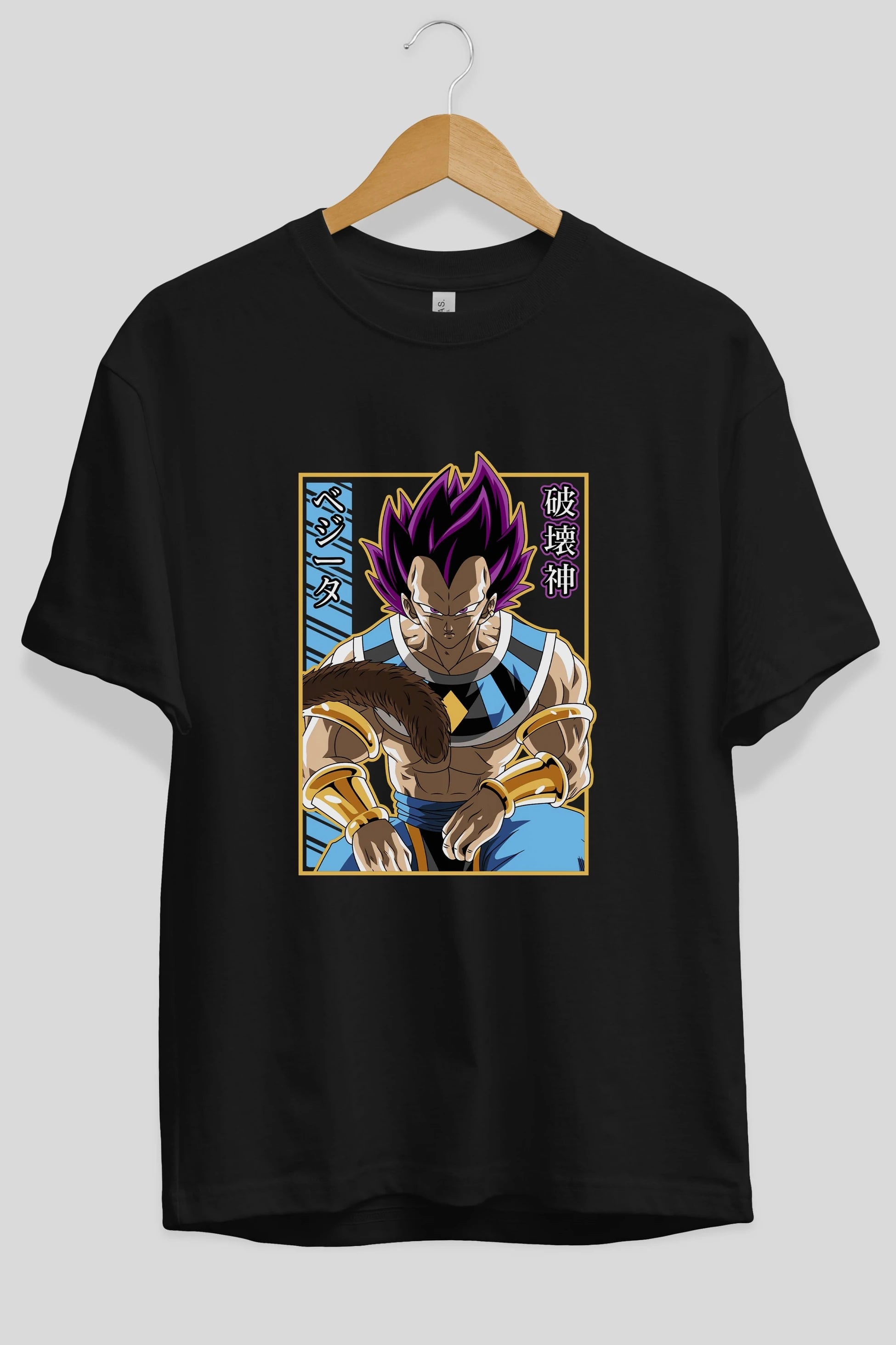 DragonBall VegetaHakaishin Anime Ön Baskılı Oversize t-shirt %100 pamuk Erkek Kadın Unisex