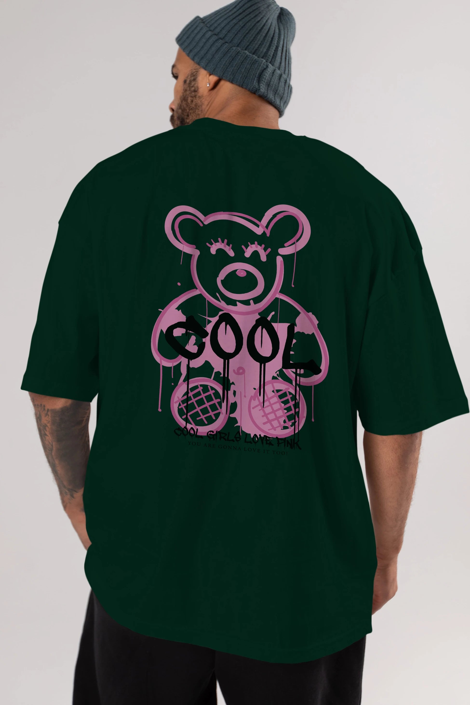 Cool Bear Arka Baskılı Oversize t-shirt Erkek Kadın Unisex