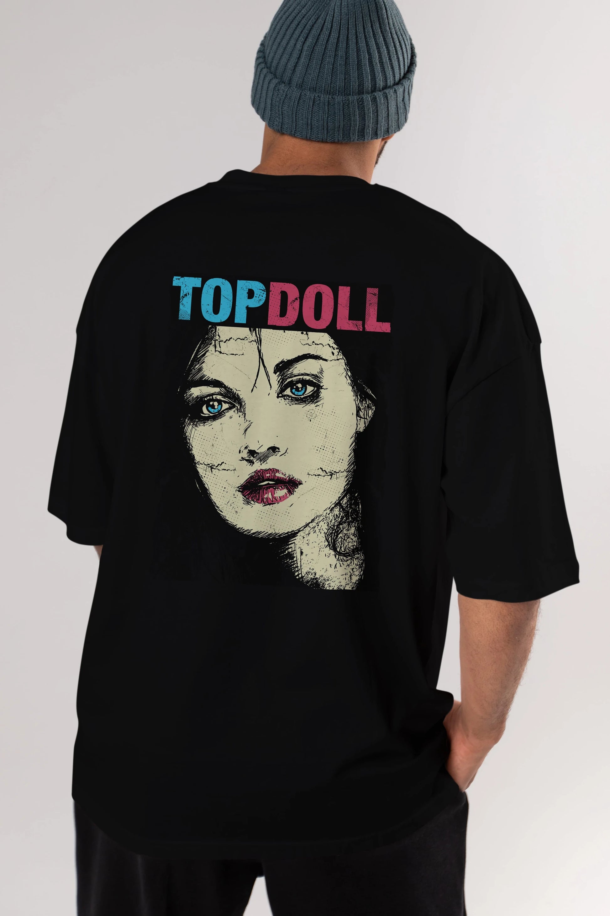 Topdoll Streetwear Arka Baskılı Oversize t-shirt Erkek Kadın Unisex