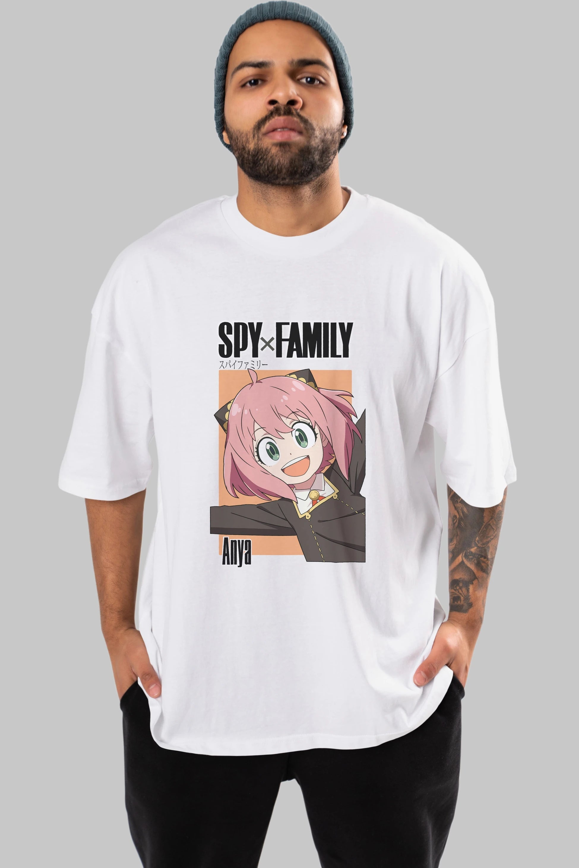 SPY X FAMILY Anya Anime Ön Baskılı Oversize t-shirt %100 pamuk Erkek Kadın Unisex
