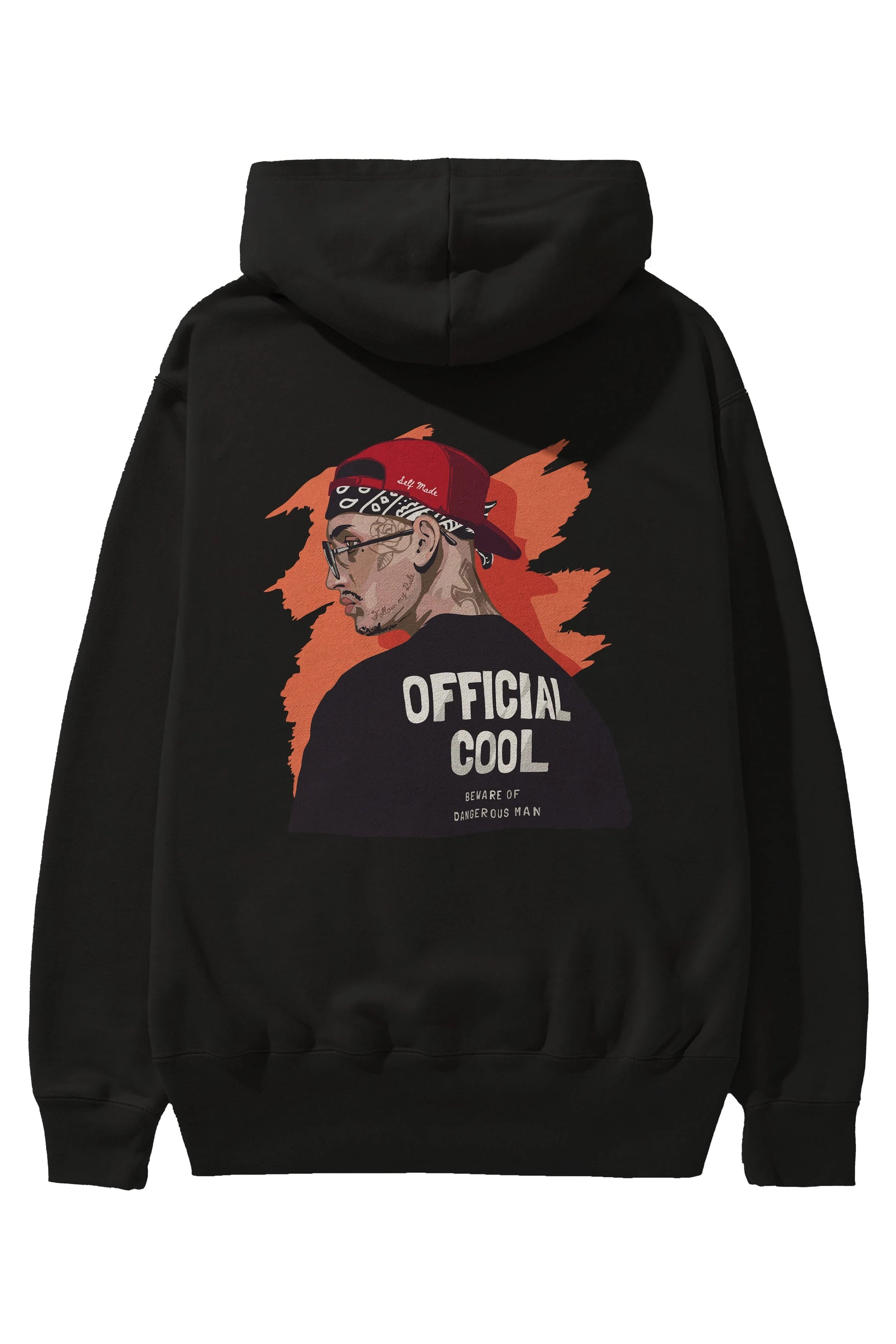 Official Cool Arka Baskılı Hoodie Oversize Kapüşonlu Sweatshirt Erkek Kadın Unisex