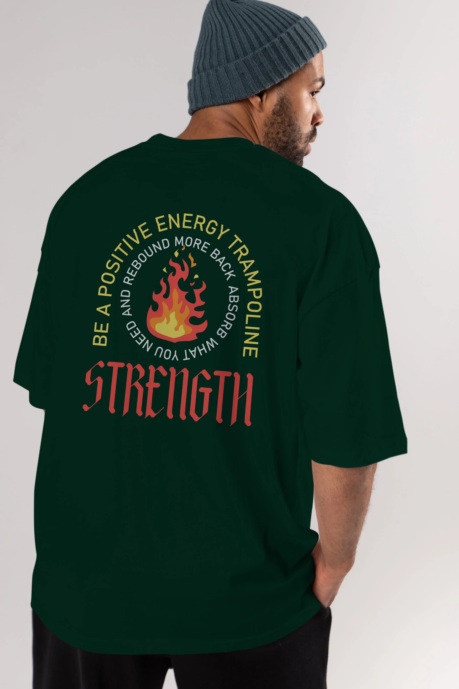 Positive Energy Arka Baskılı Oversize t-shirt Erkek Kadın Unisex