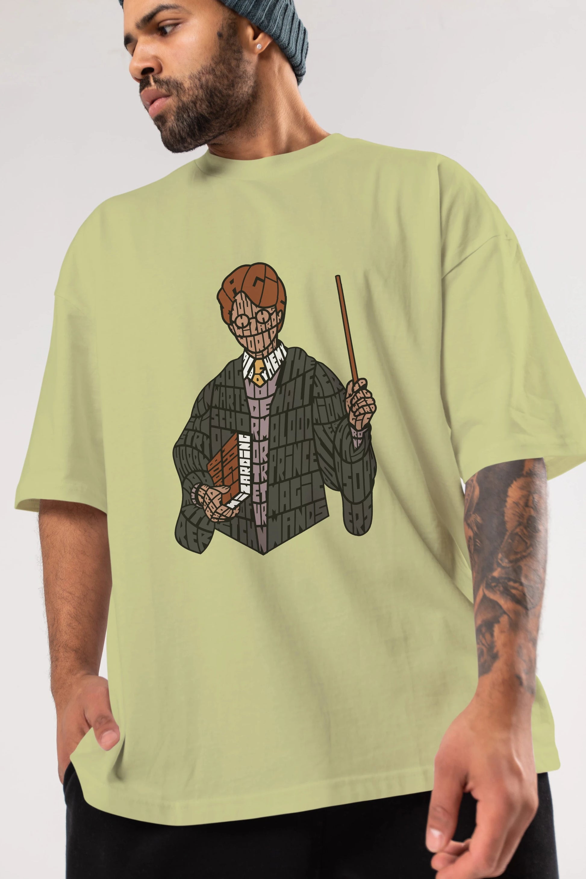 Harry Ön Baskılı Oversize t-shirt %100 pamuk Erkek Kadın Unisex
