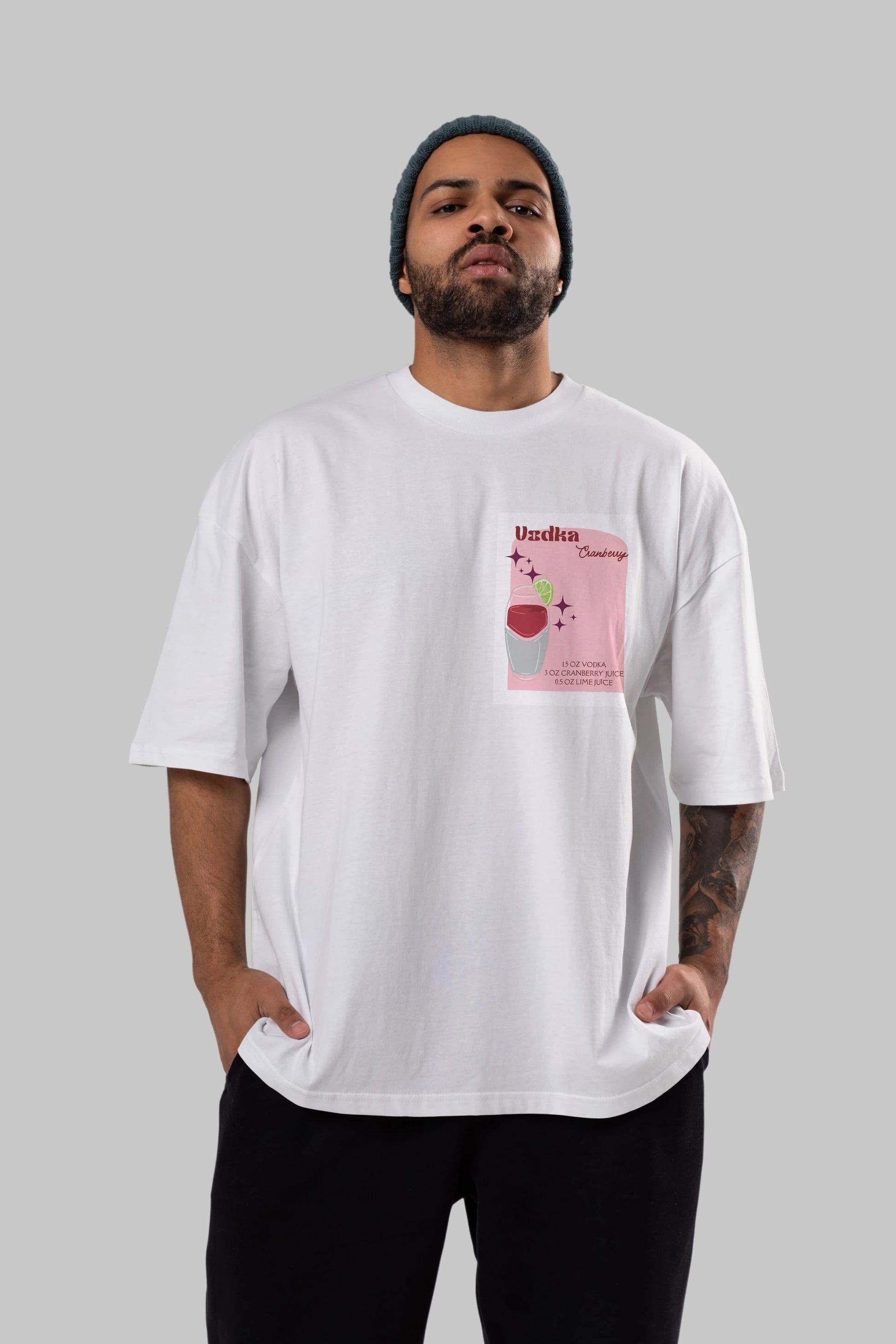 Vodka Cranberry 2 Ön Sol Baskılı Oversize t-shirt Erkek Kadın Unisex %100 Pamuk Bisiklet Yaka tişort
