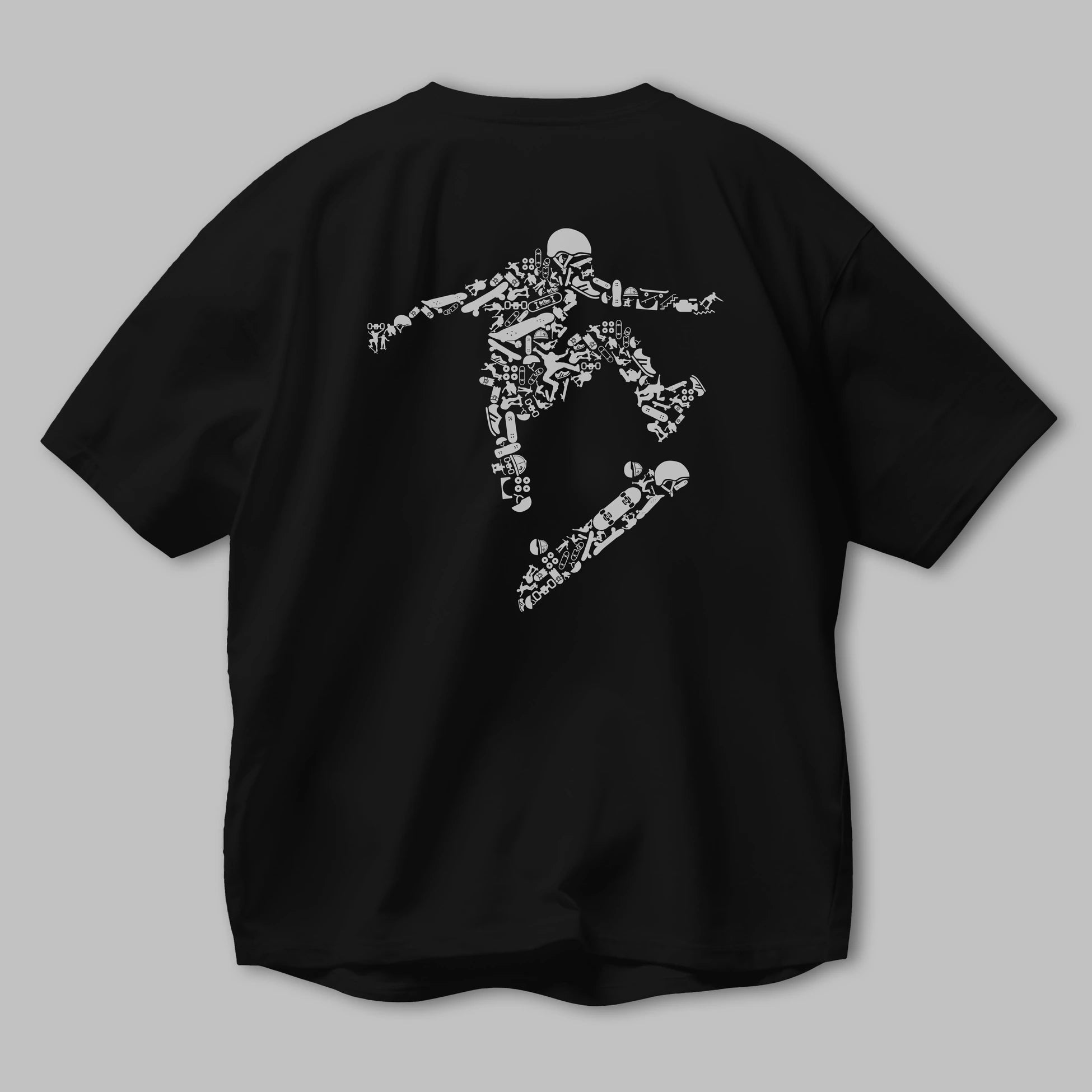 Skater Arka Baskılı Oversize t-shirt %100 pamuk Erkek Kadın Unisex
