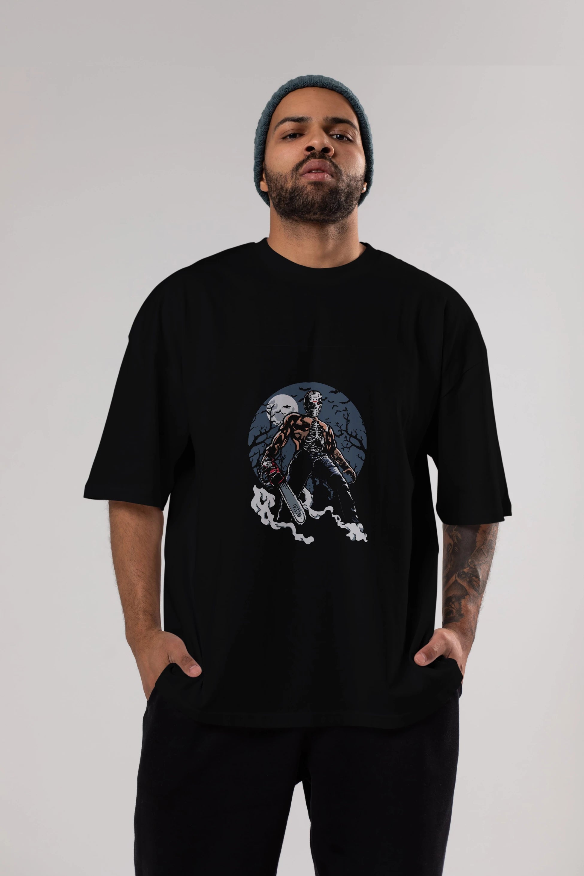 Evil Killer Ön Baskılı Oversize t-shirt Erkek Kadın Unisex %100 Pamuk tişort