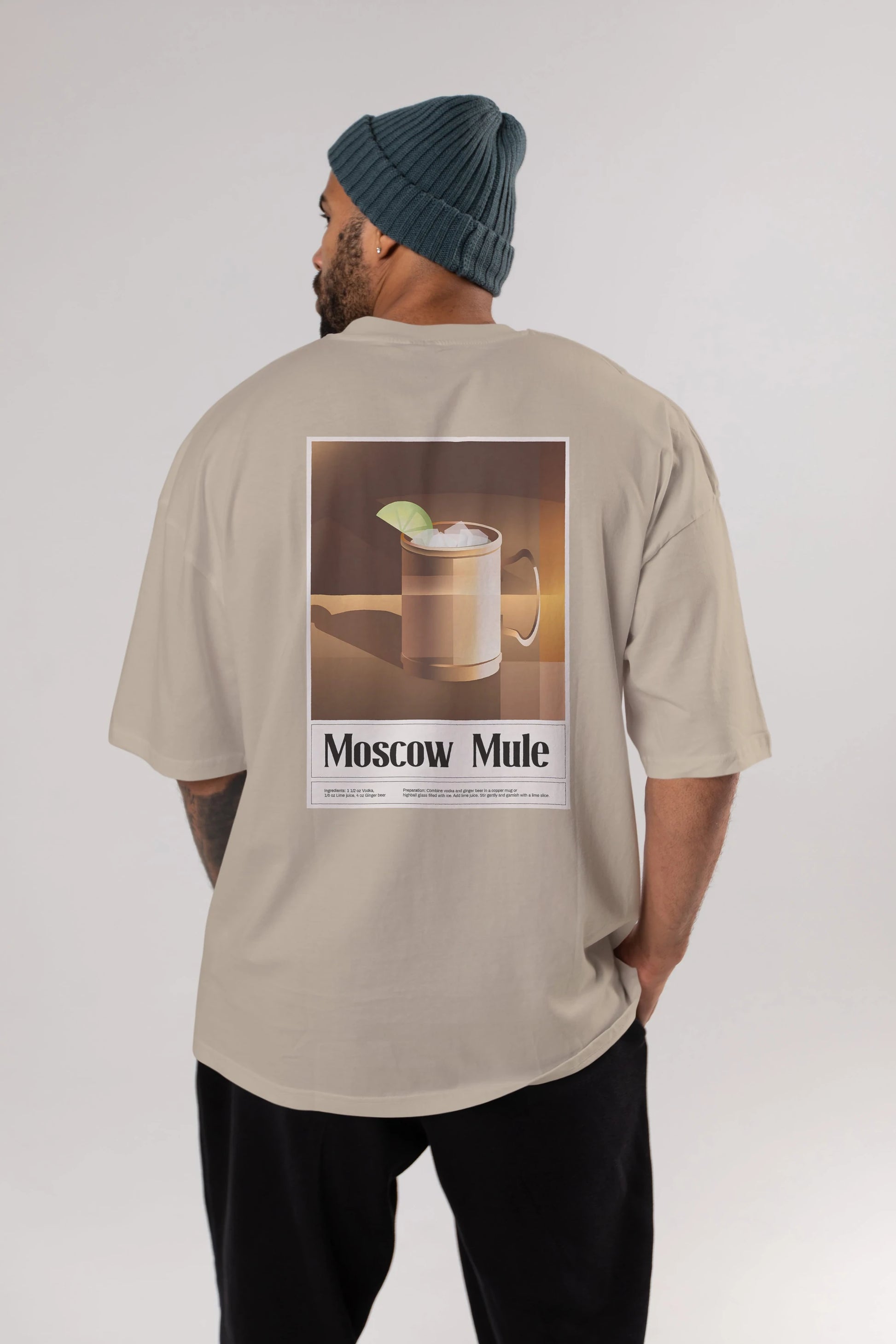 Moscow Mule 3 Arka Baskılı Oversize t-shirt Erkek Kadın Unisex %100 Pamuk Bisiklet Yaka tişort