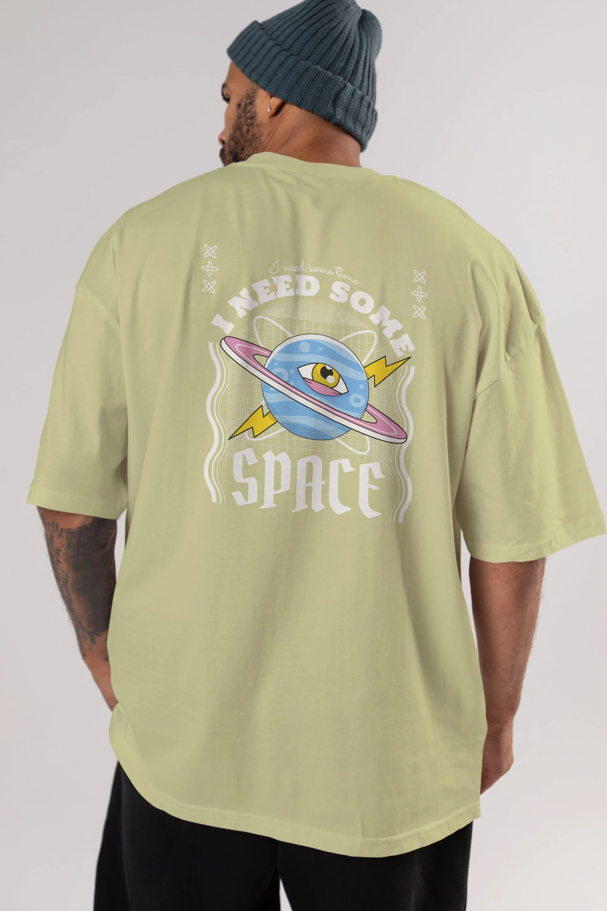 I Need Some Space Arka Baskılı Oversize t-shirt Erkek Kadın Unisex