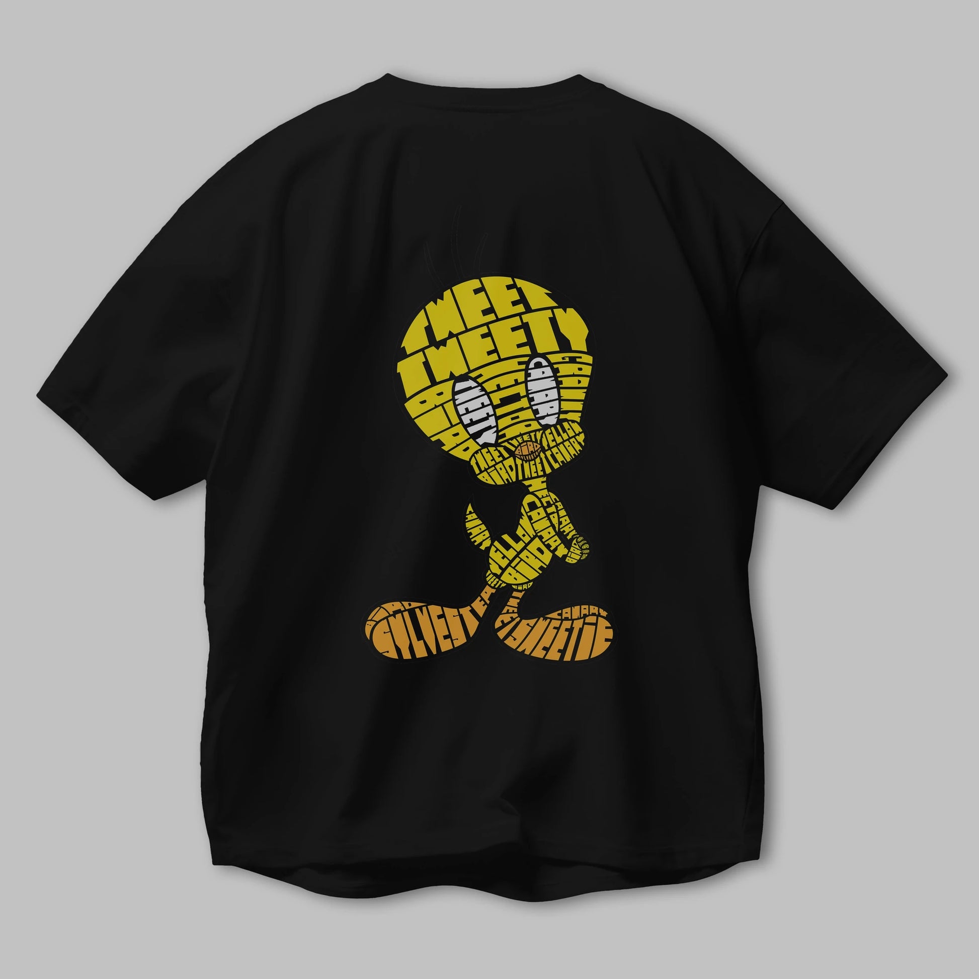 Tweety Arka Baskılı Oversize t-shirt %100 pamuk Erkek Kadın Unisex