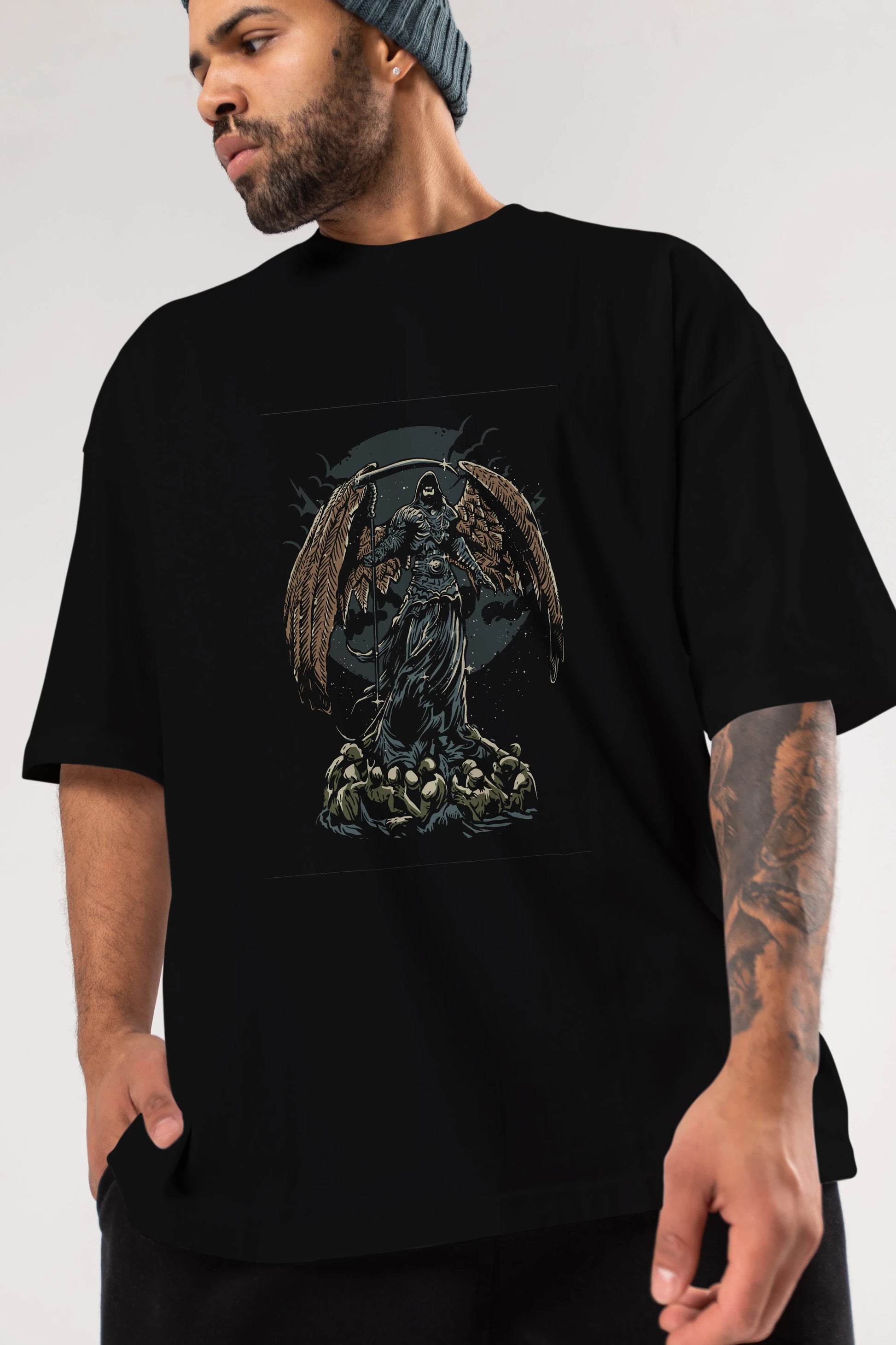 Darkness Ön Baskılı Oversize t-shirt Erkek Kadın Unisex %100 Pamuk tişort