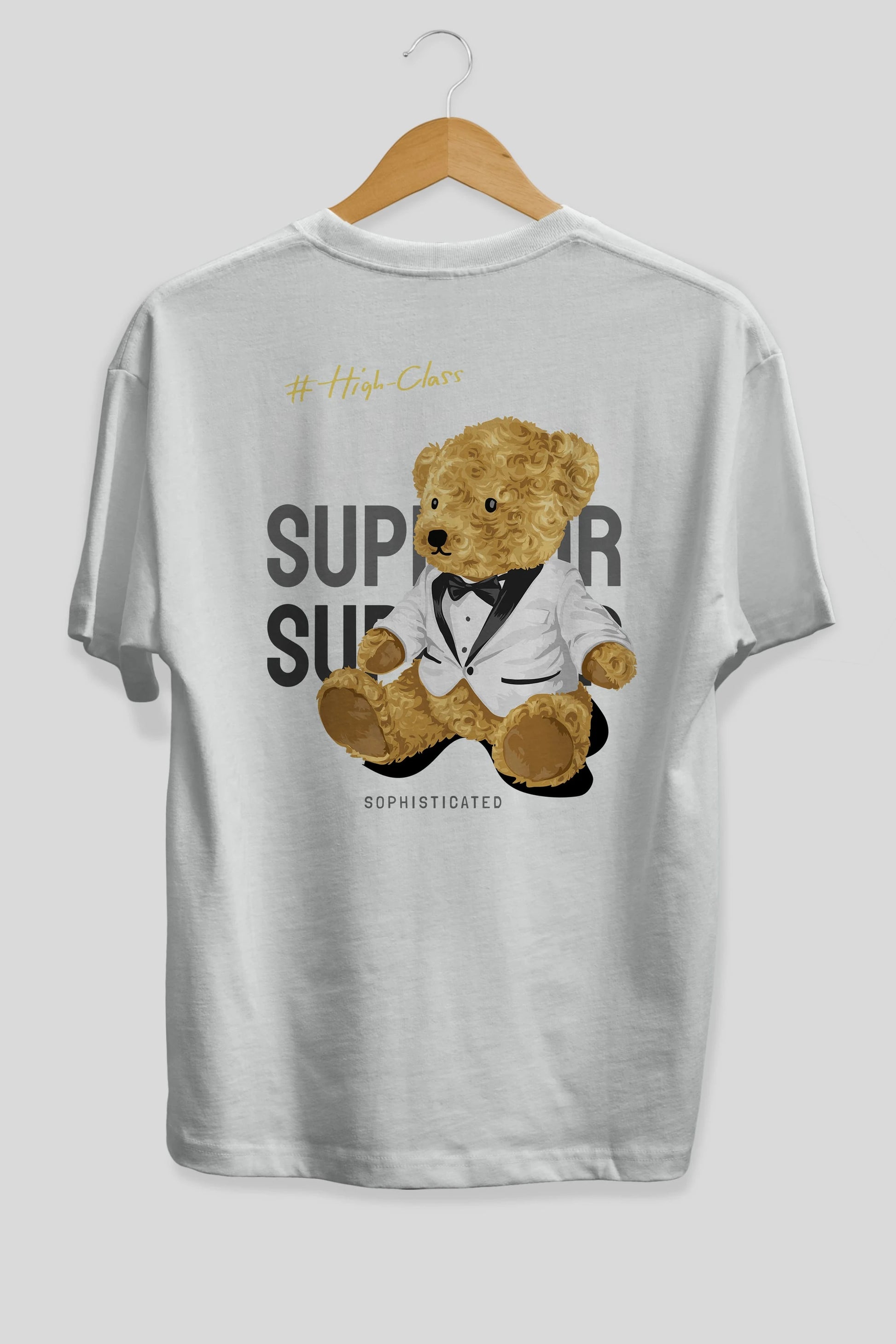 Teddy Bear Superior Arka Baskılı Oversize t-shirt Erkek Kadın Unisex %100 Pamuk