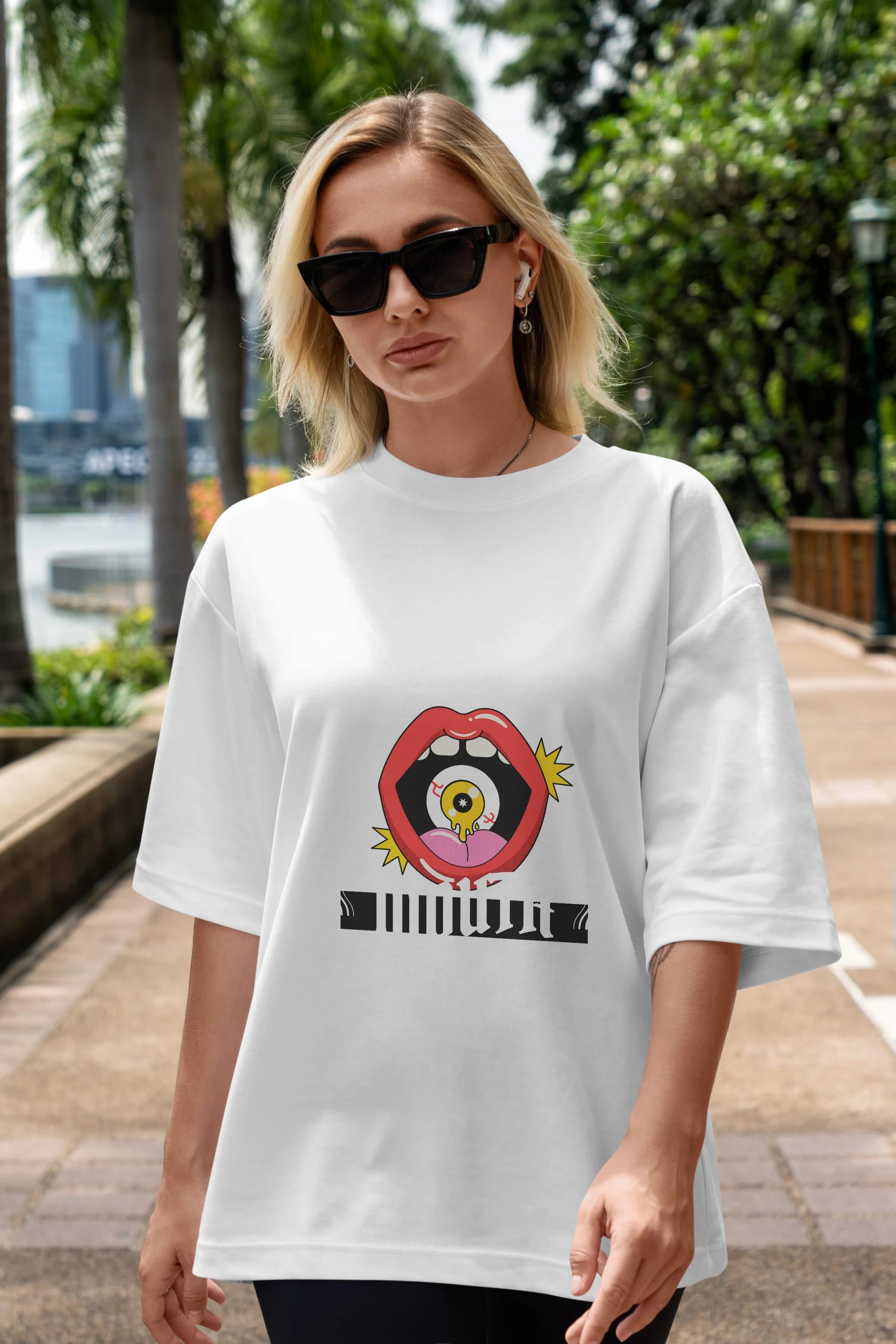 Watch Your Mouth Ön Baskılı Oversize t-shirt Erkek Kadın Unisex
