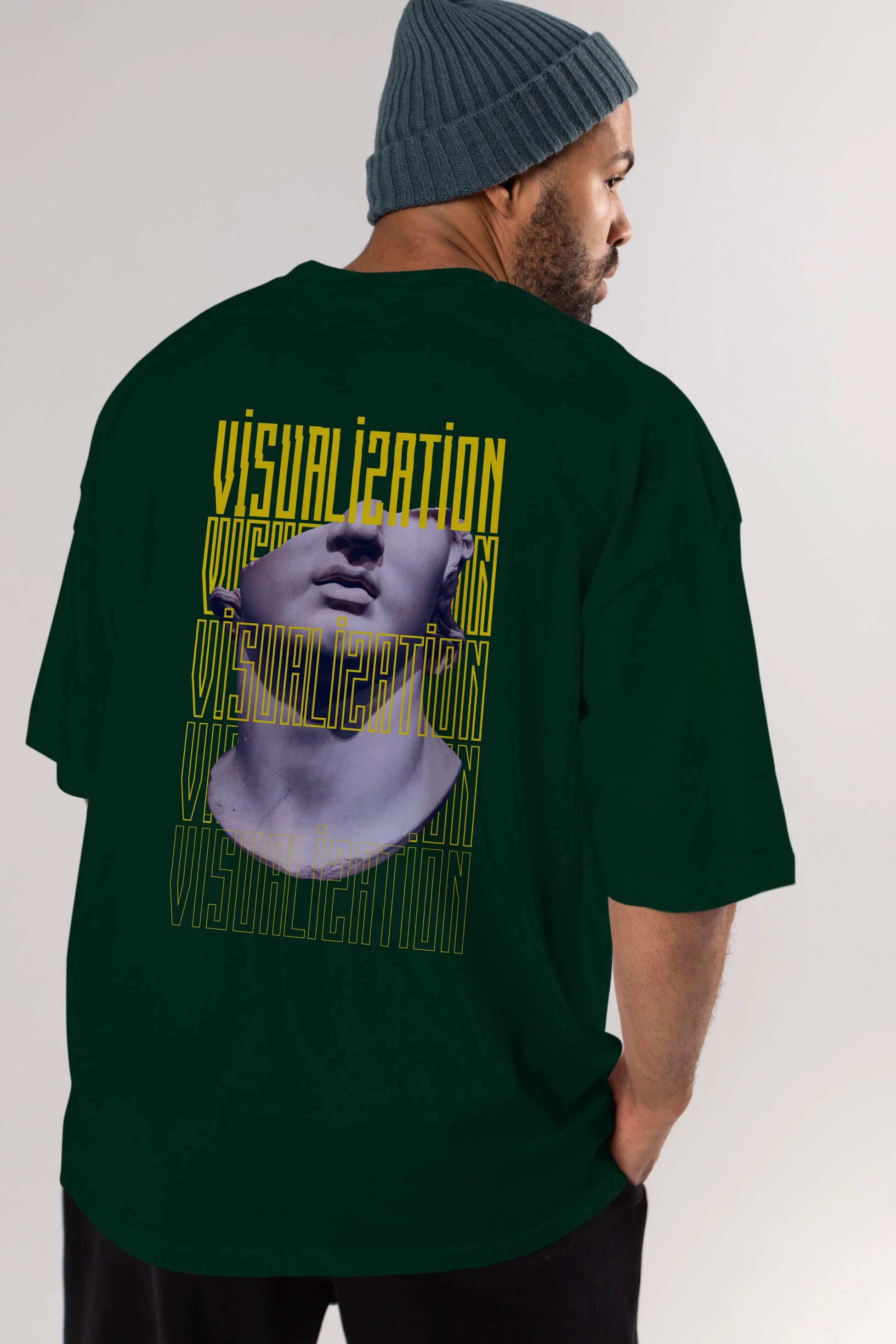 Visualization Yazılı Arka Baskılı Oversize t-shirt Erkek Kadın Unisex