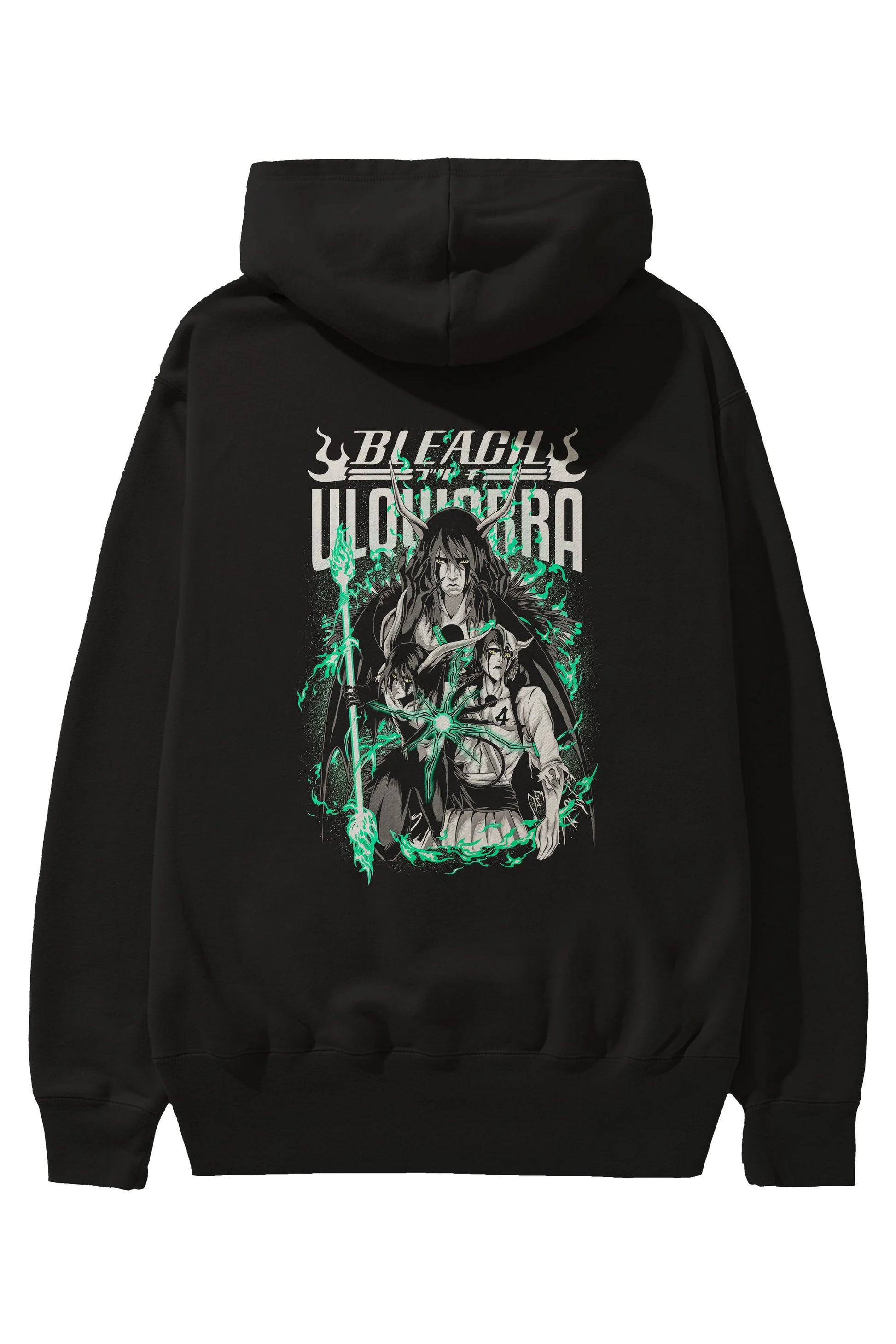 BLEACH(ULQUIARRA) Anime Arka Baskılı Hoodie Oversize Kapüşonlu Sweatshirt Erkek Kadın Unisex