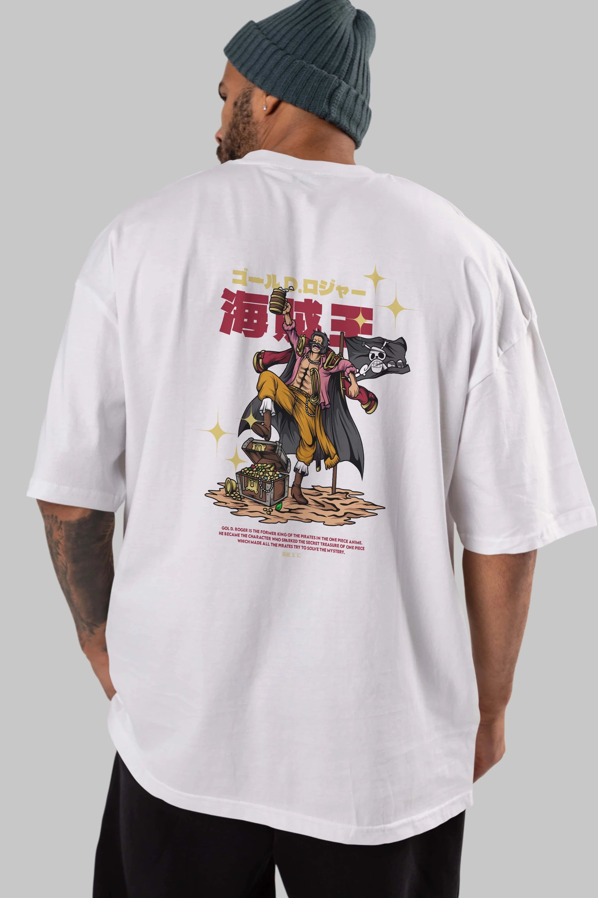 Roger Anime Arka Baskılı Oversize t-shirt Erkek Kadın Unisex