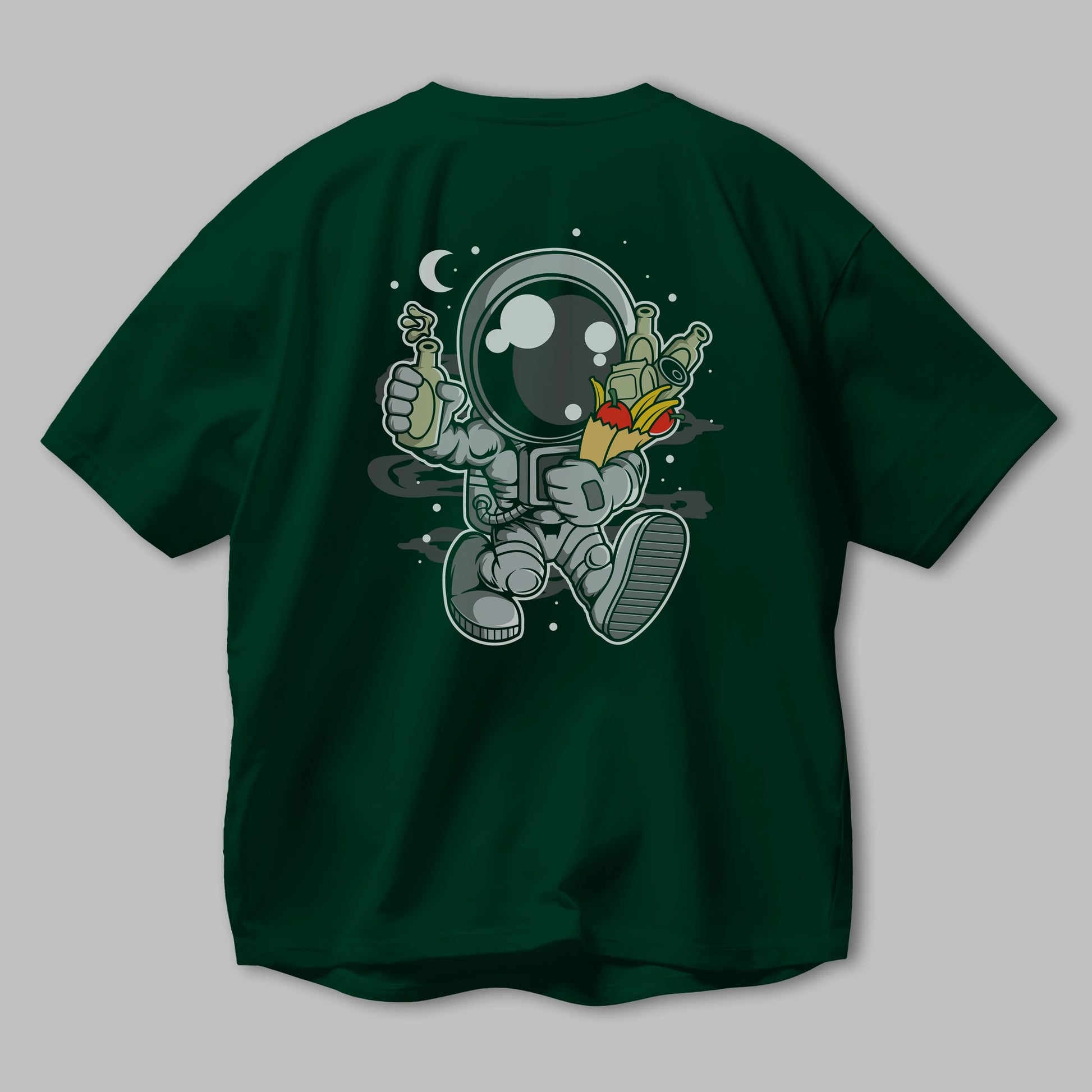 Astronaut Grochery Arka Baskılı Oversize t-shirt Erkek Kadın Unisex